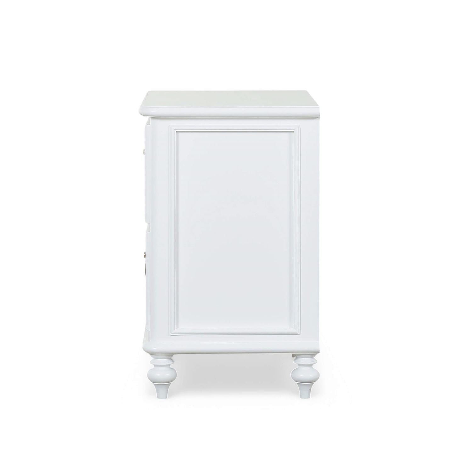 Bramble Savannah 2 Drawer Bedside Table — Architectural White / No Distress