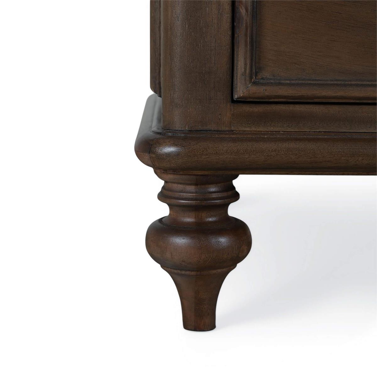 Bramble Savannah 2 Drawer Bedside Table — Dark Walnut