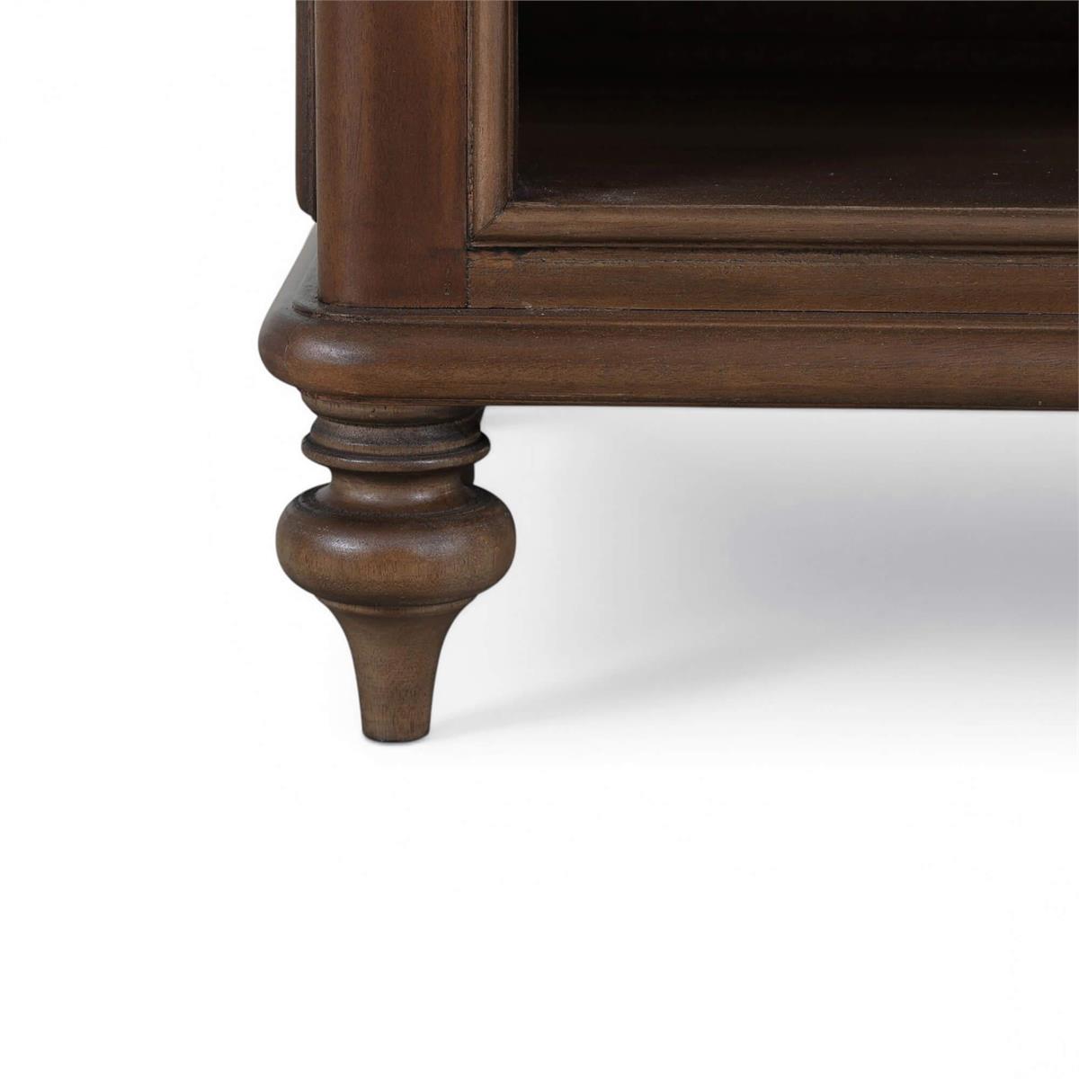 Bramble Savannah Bedside Table w/ Open Shelf — Dark Walnut