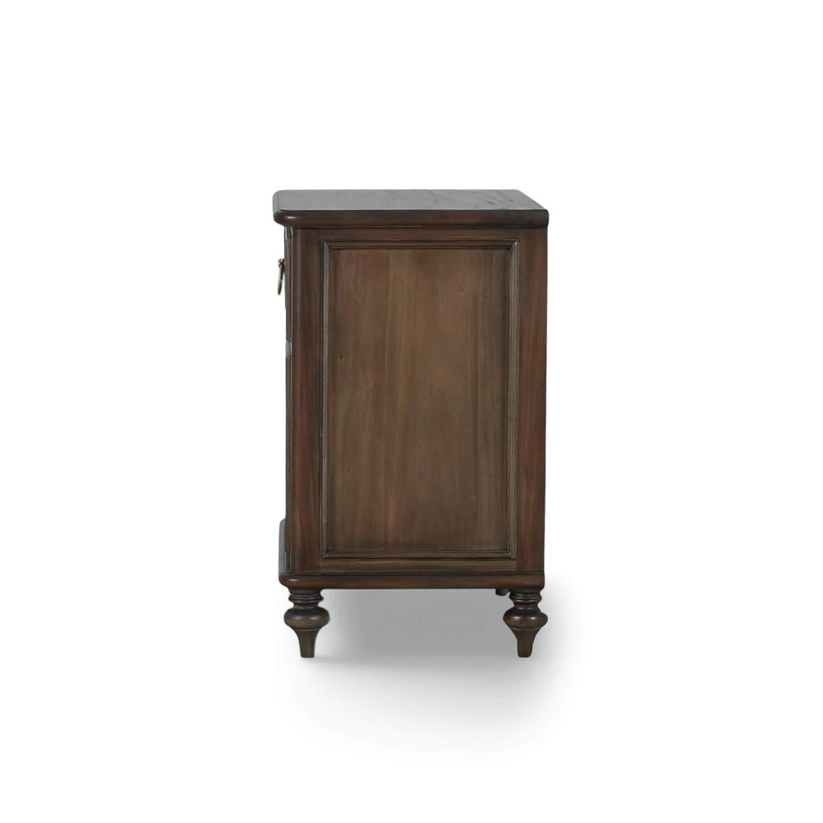Bramble Savannah Bedside Table w/ Open Shelf — Dark Walnut
