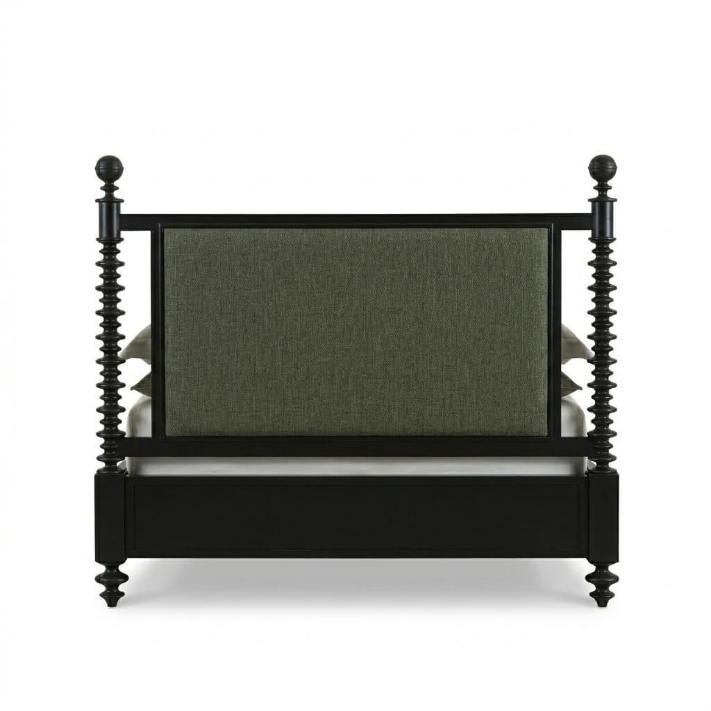 Bramble Milano Upholstered King Bed — Batavia Black / Thames Moss Green