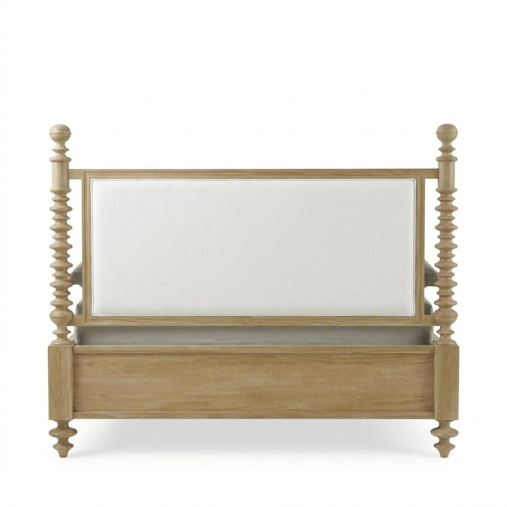 Bramble Milano Upholstered King Bed — Fruit Wood / Arctic