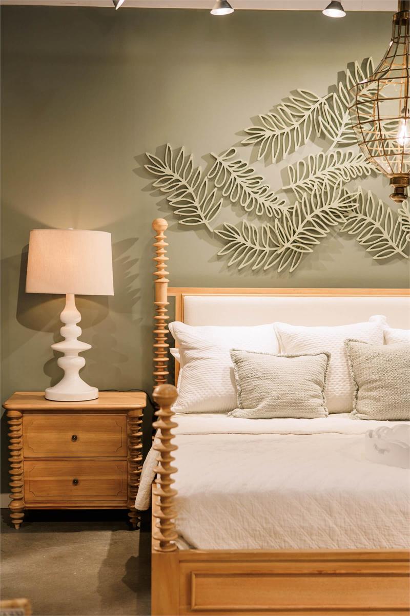 Bramble Milano Upholstered King Bed — Fruit Wood / Arctic