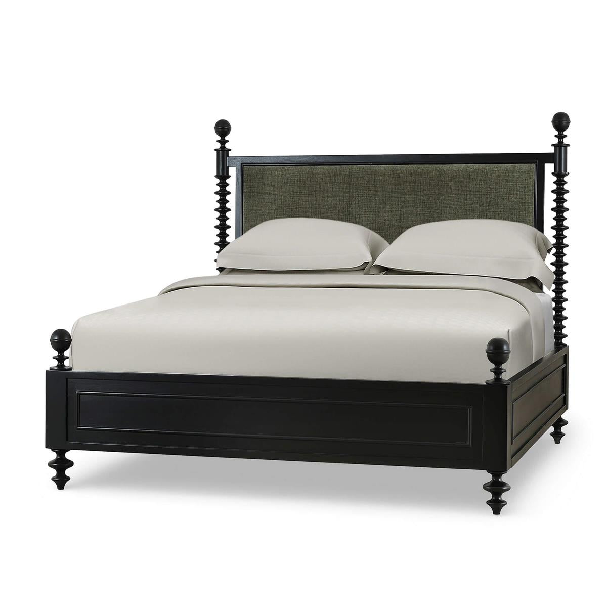 Bramble Milano Upholstered Queen Bed — Batavia Black / Arctic