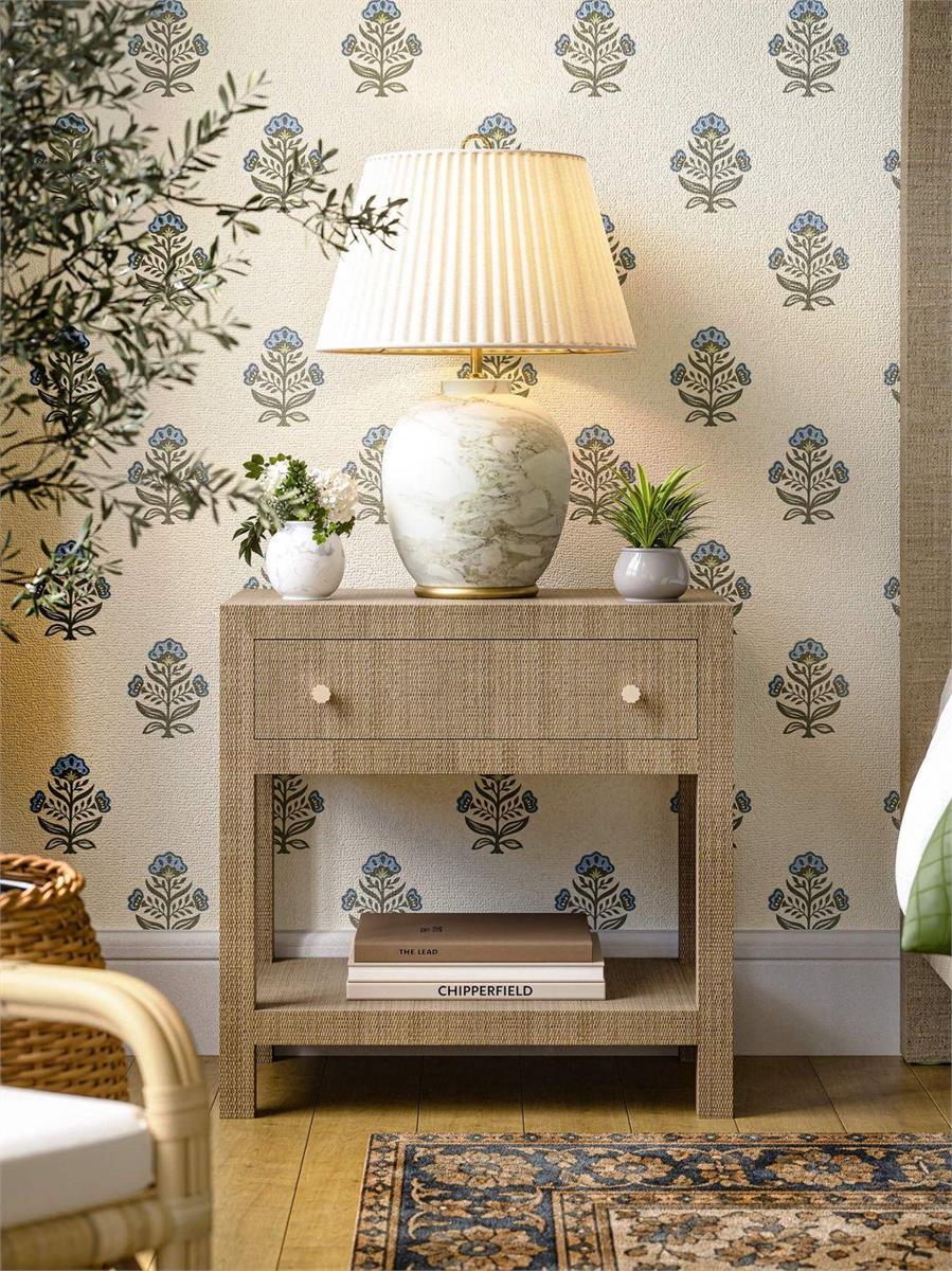 Bramble Kagu Large 1 Drawer Nightstand - Raw Raffia