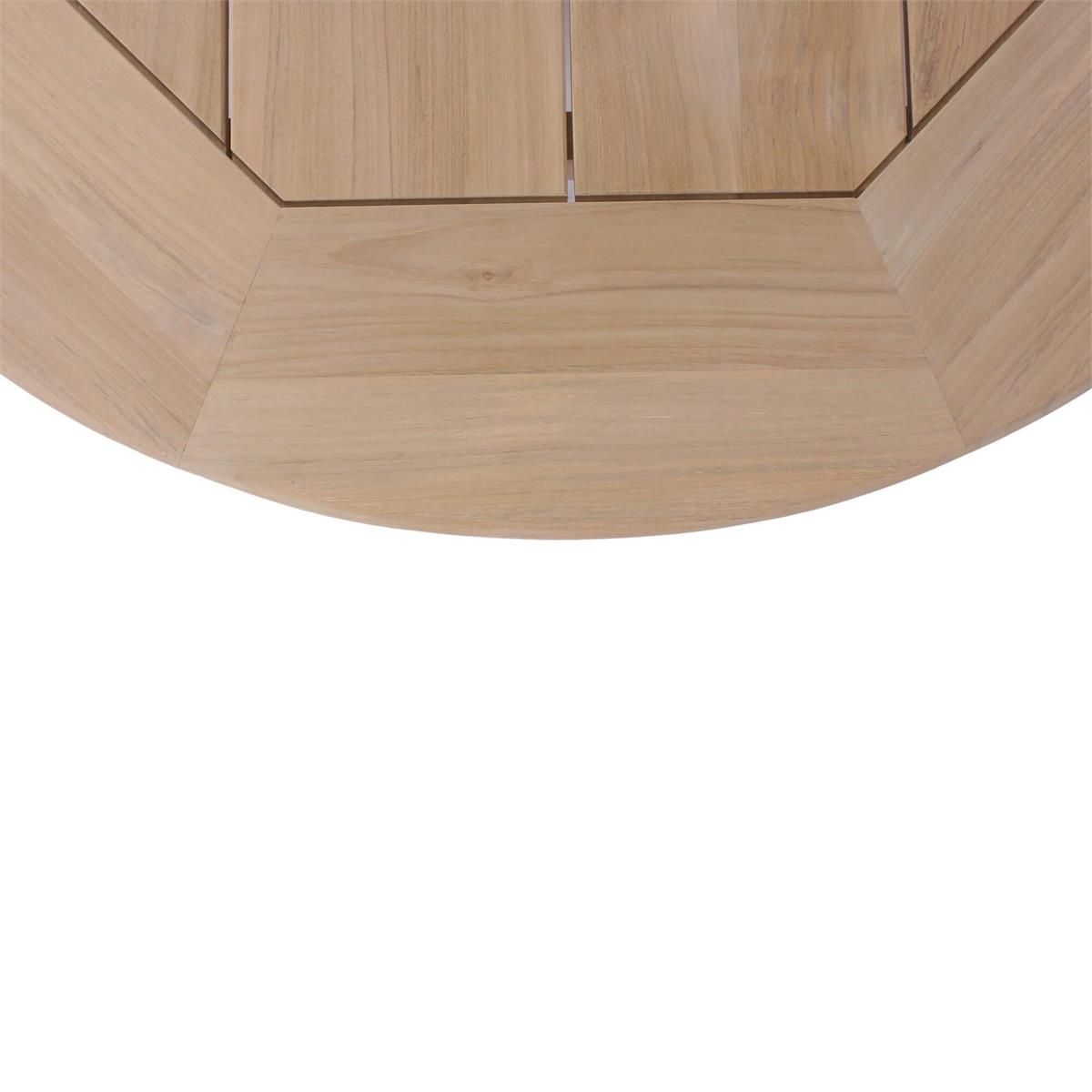 Bramble Stockton Round Coffee Table - Outdoor Teak — Natural Teak Fine Sanded