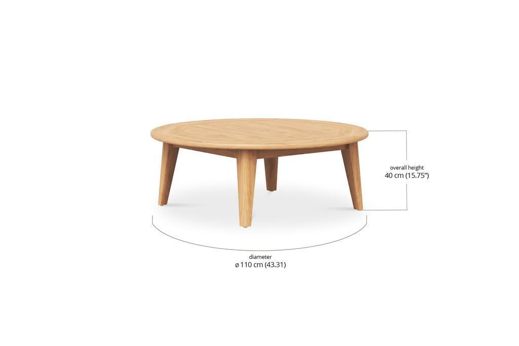 Bramble Stockton Round Coffee Table - Outdoor Teak — Natural Teak Fine Sanded