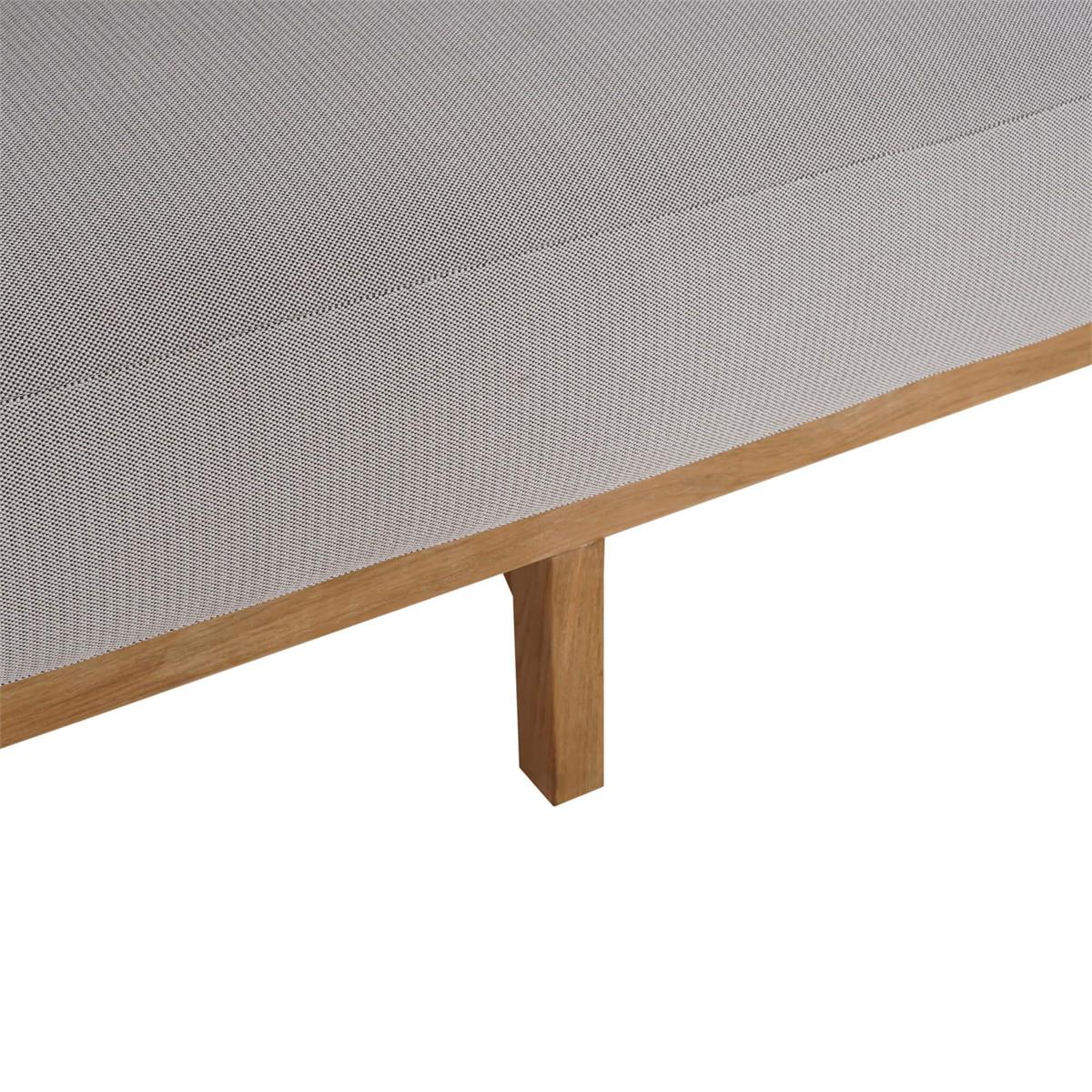 Bramble Raleigh Teak 3 Seater w/ Seat & Back Cushions - Outdoor Teak — Natural Teak Fine Sanded / Sunbrella Sand Cream