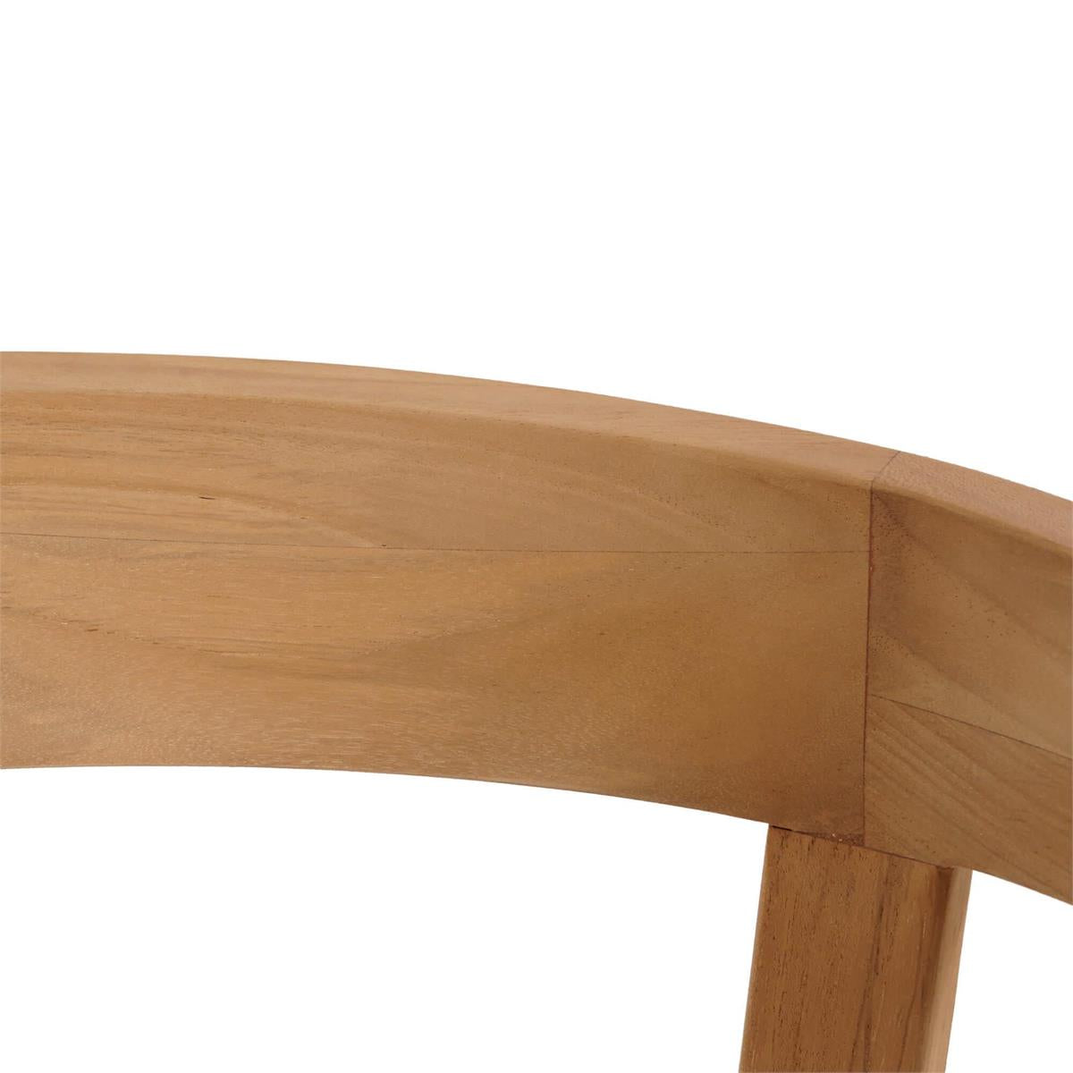 Bramble Raleigh Dining Chair w/ Seat Cushion - Outdoor Teak — Natural Teak Fine Sanded / Sunbrella Sand Cream