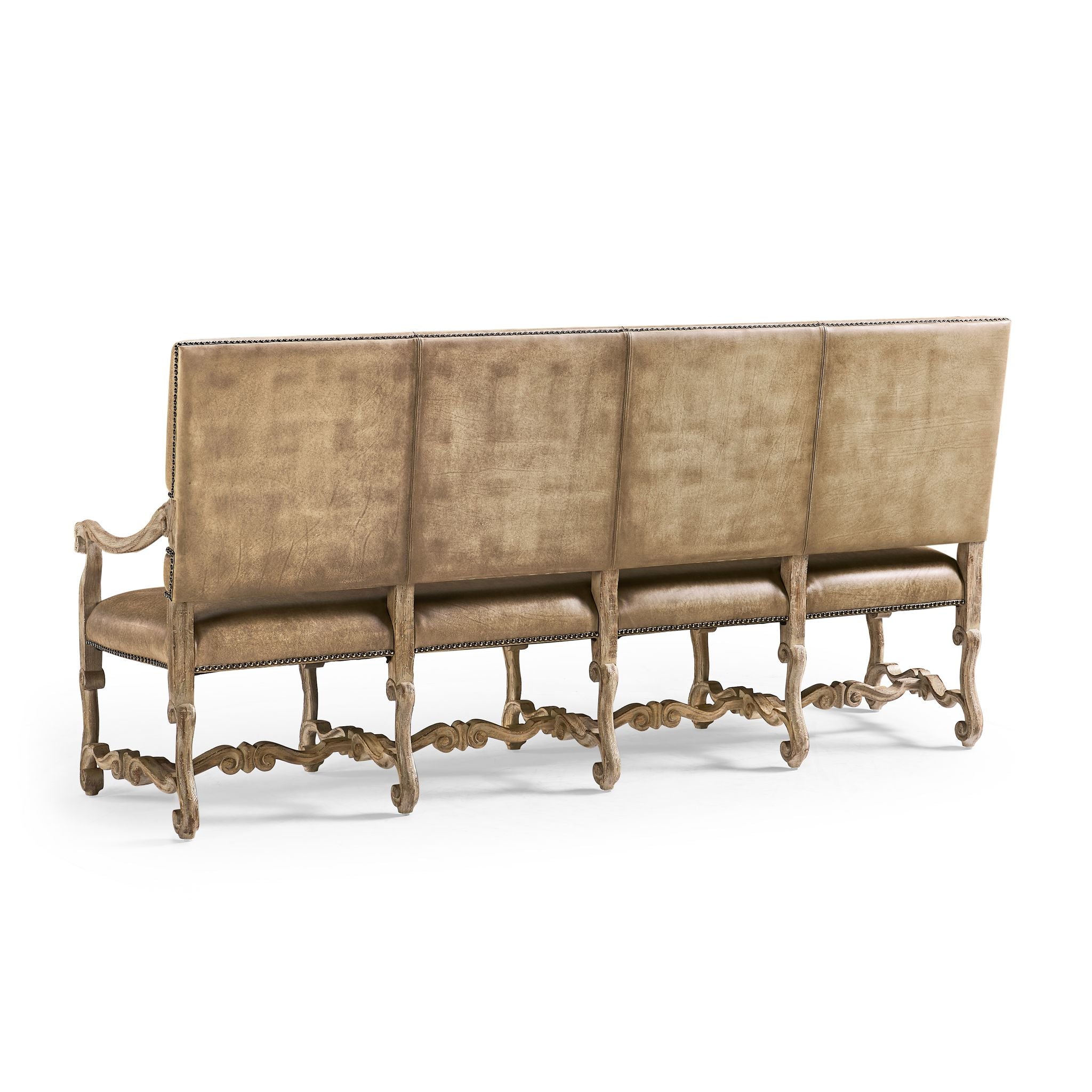 Jonathan Charles Sagehill Leather Banquette Bench