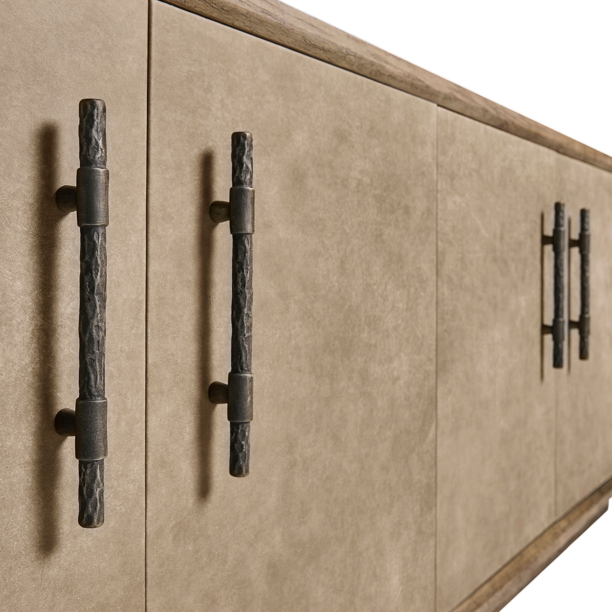 Jonathan Charles Stone Ridge Leather Credenza Light
