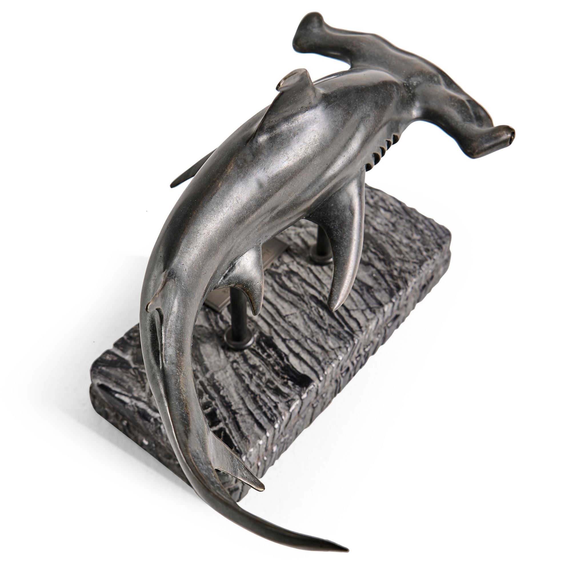 Jonathan Charles Hammerhead SharkBronze Statue w Marble B