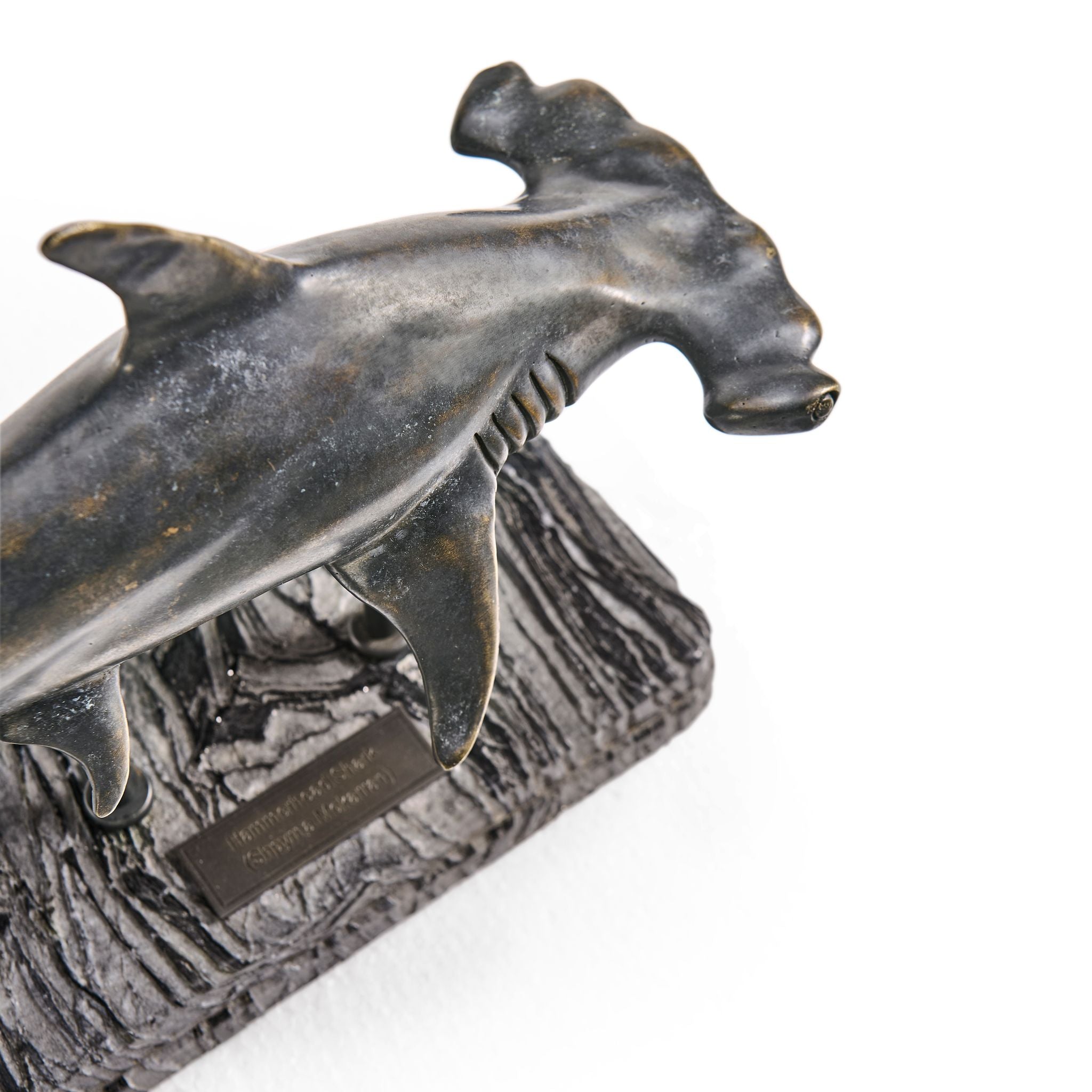 Jonathan Charles Hammerhead SharkBronze Statue w Marble B