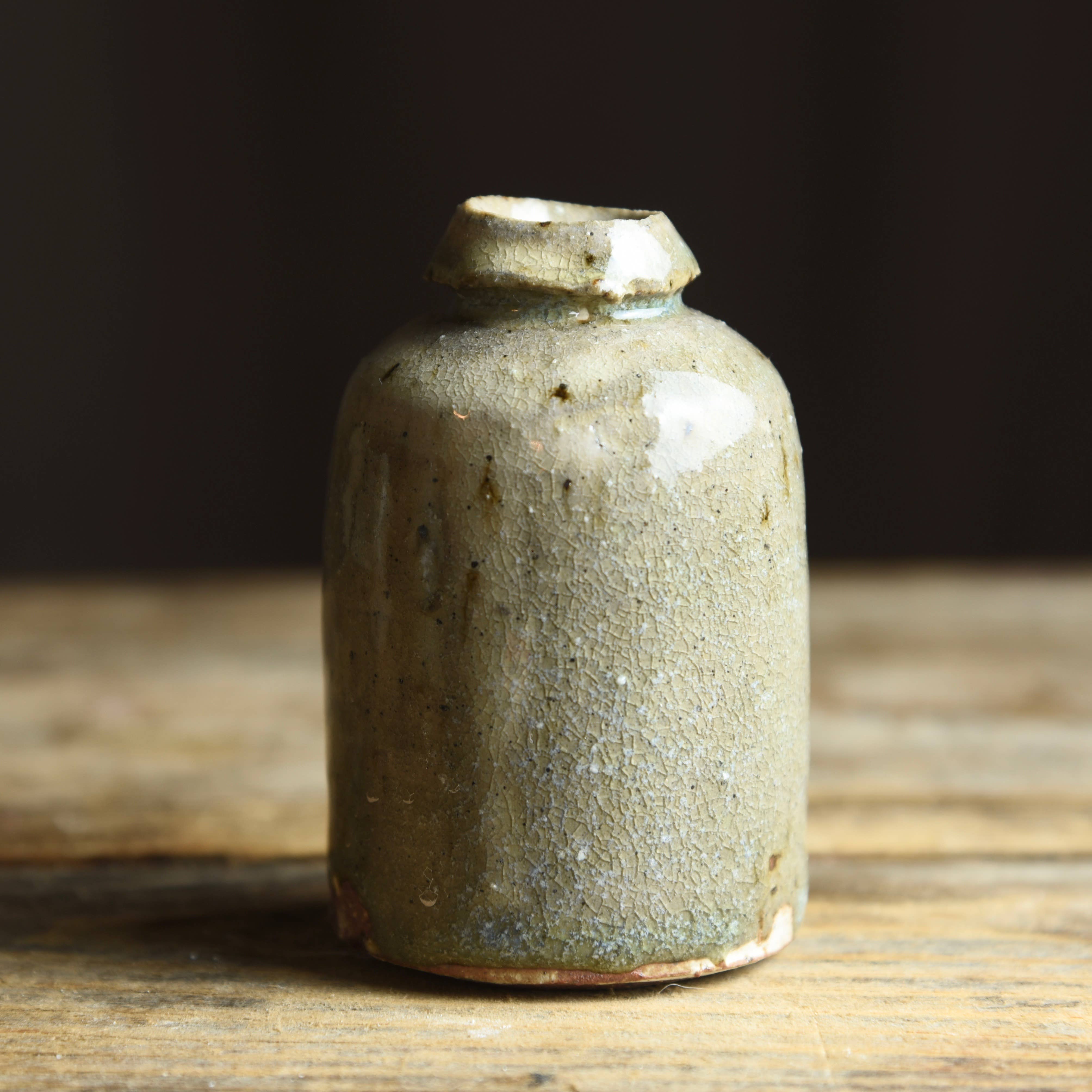 Matt Fishman Pottery Wild Clay Bud Vase in Ash Glaze