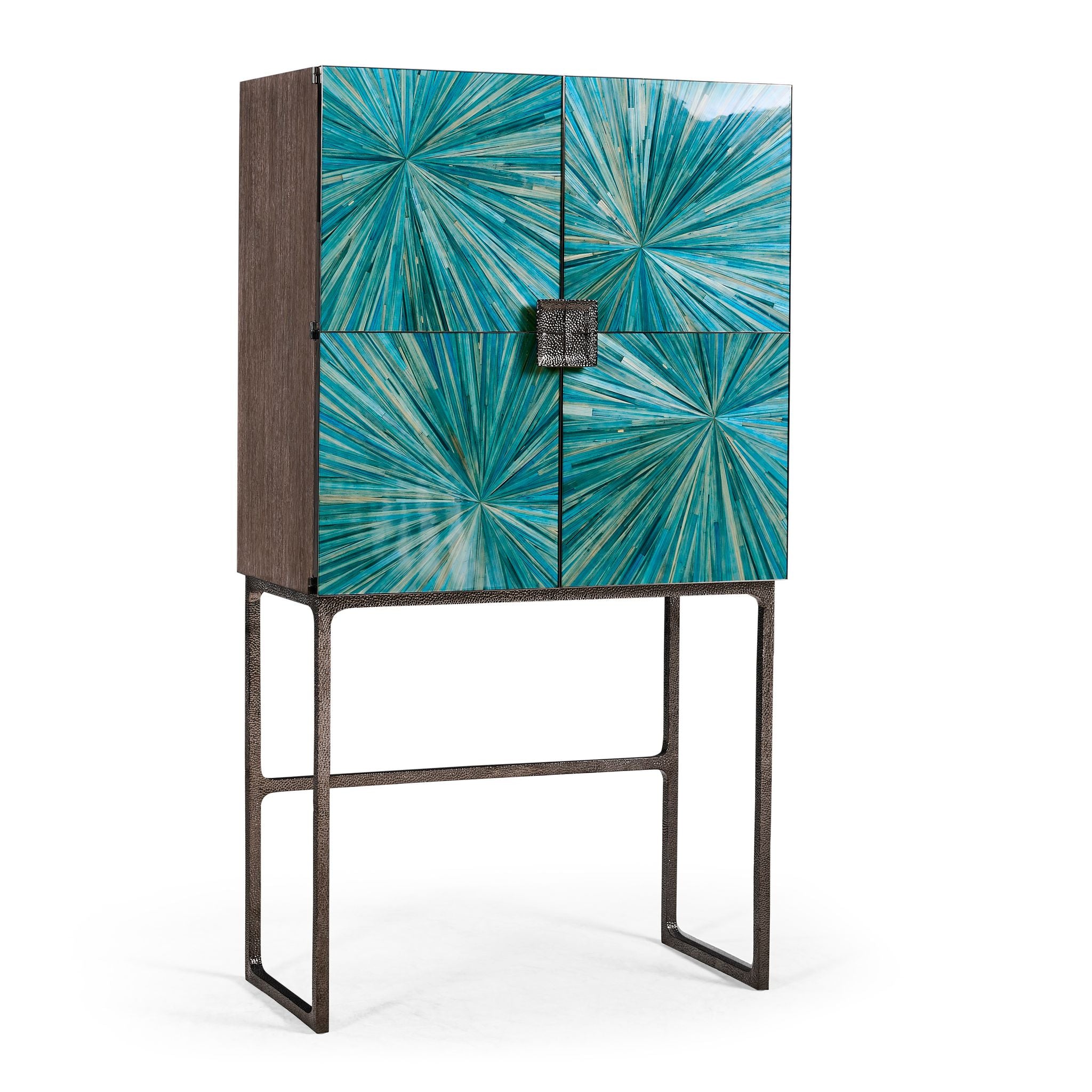Jonathan Charles JC Modern Bar Cabinet — Chocolate Apricot Oak