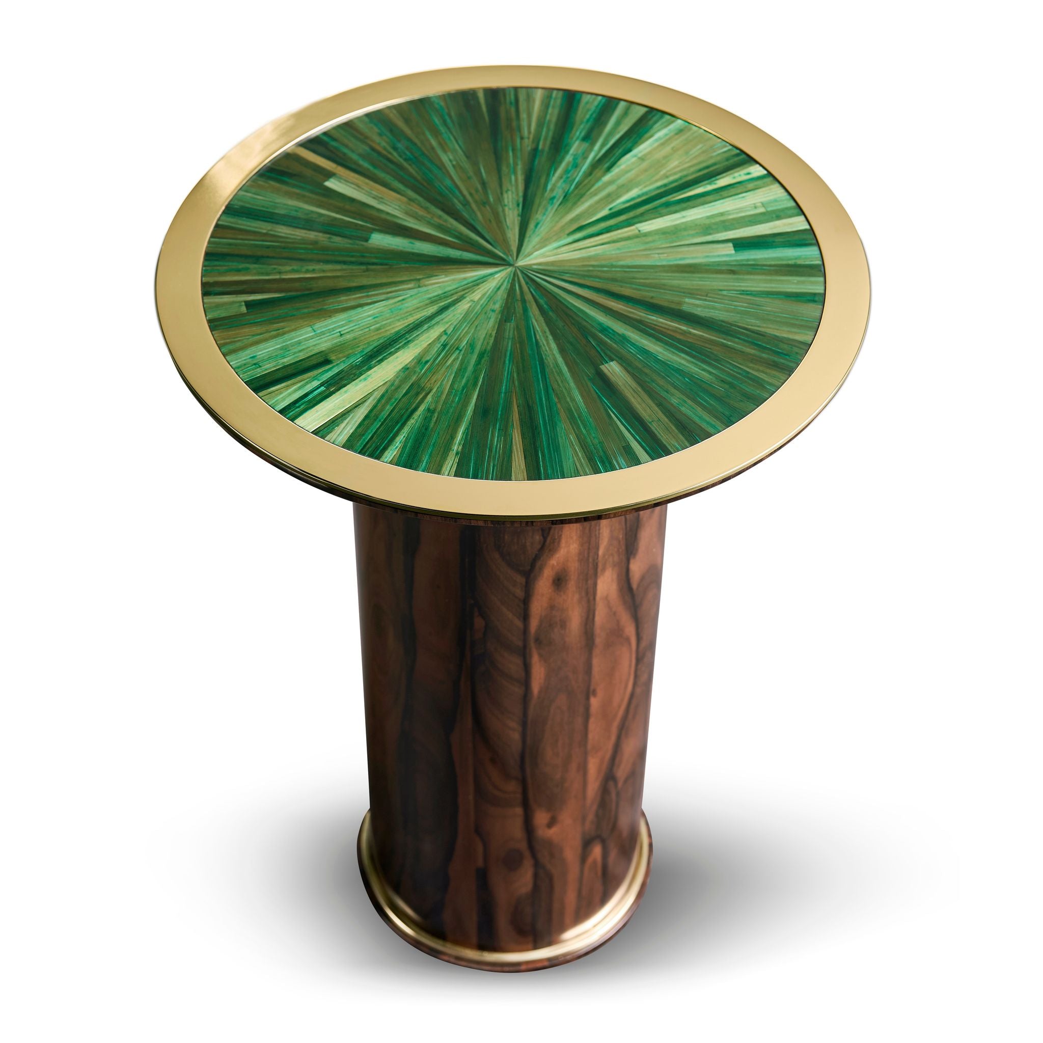 Jonathan Charles JC Modern Round Side Table — Jade Green Straw