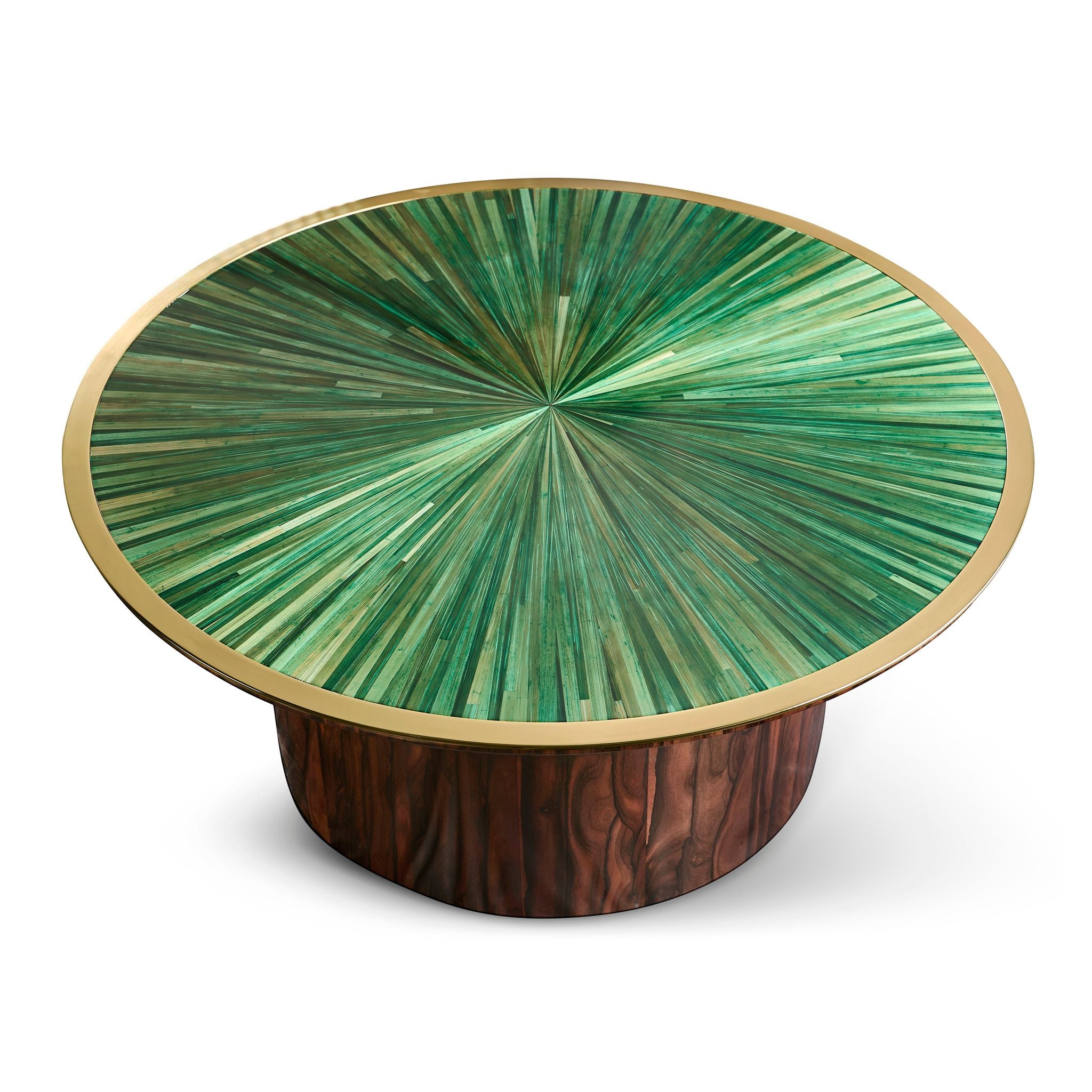 Jonathan Charles JC Modern Round Cocktail Table — Jade Green Straw