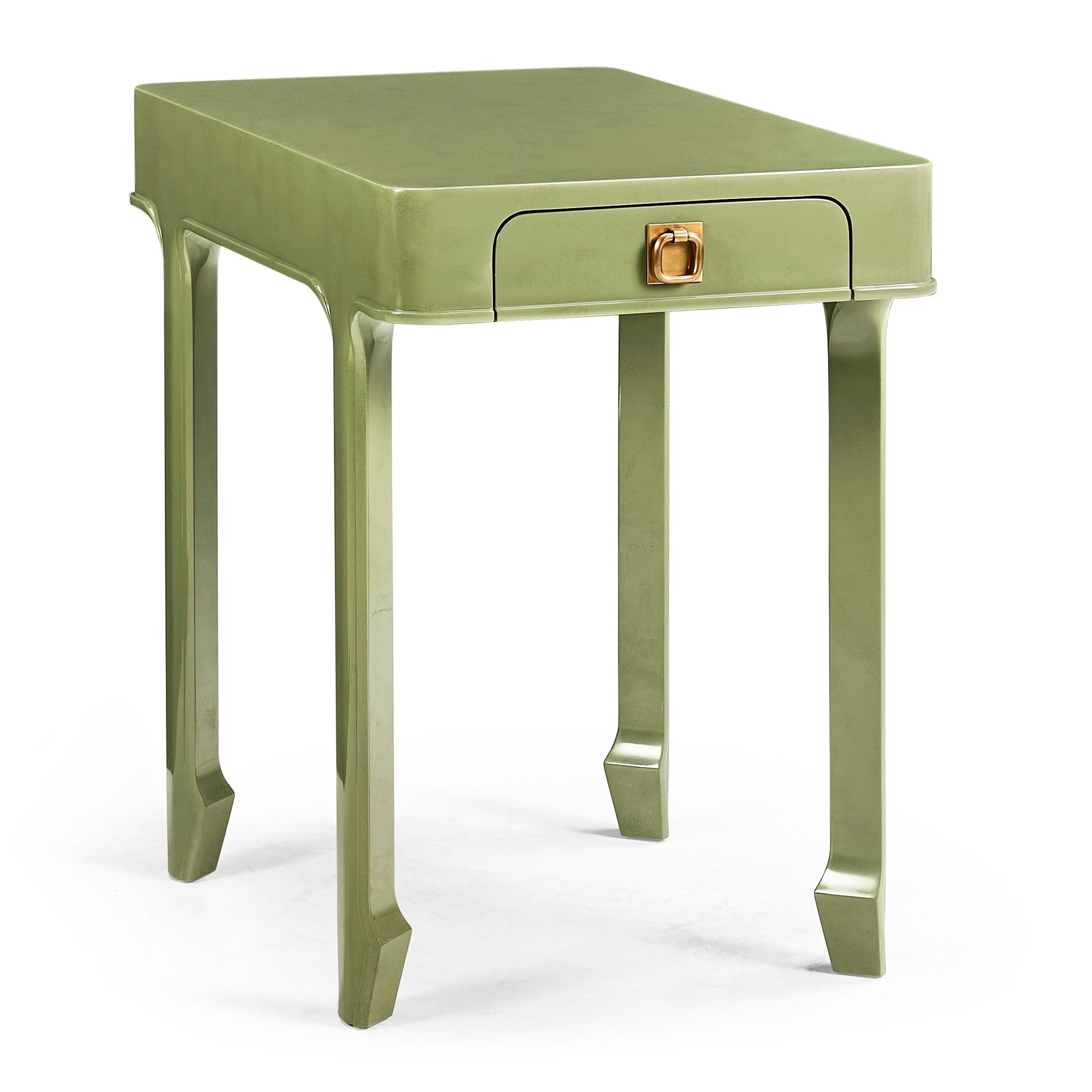 Jonathan Charles JC Modern Polly Rectangular End Table — Dor Green Lacquer