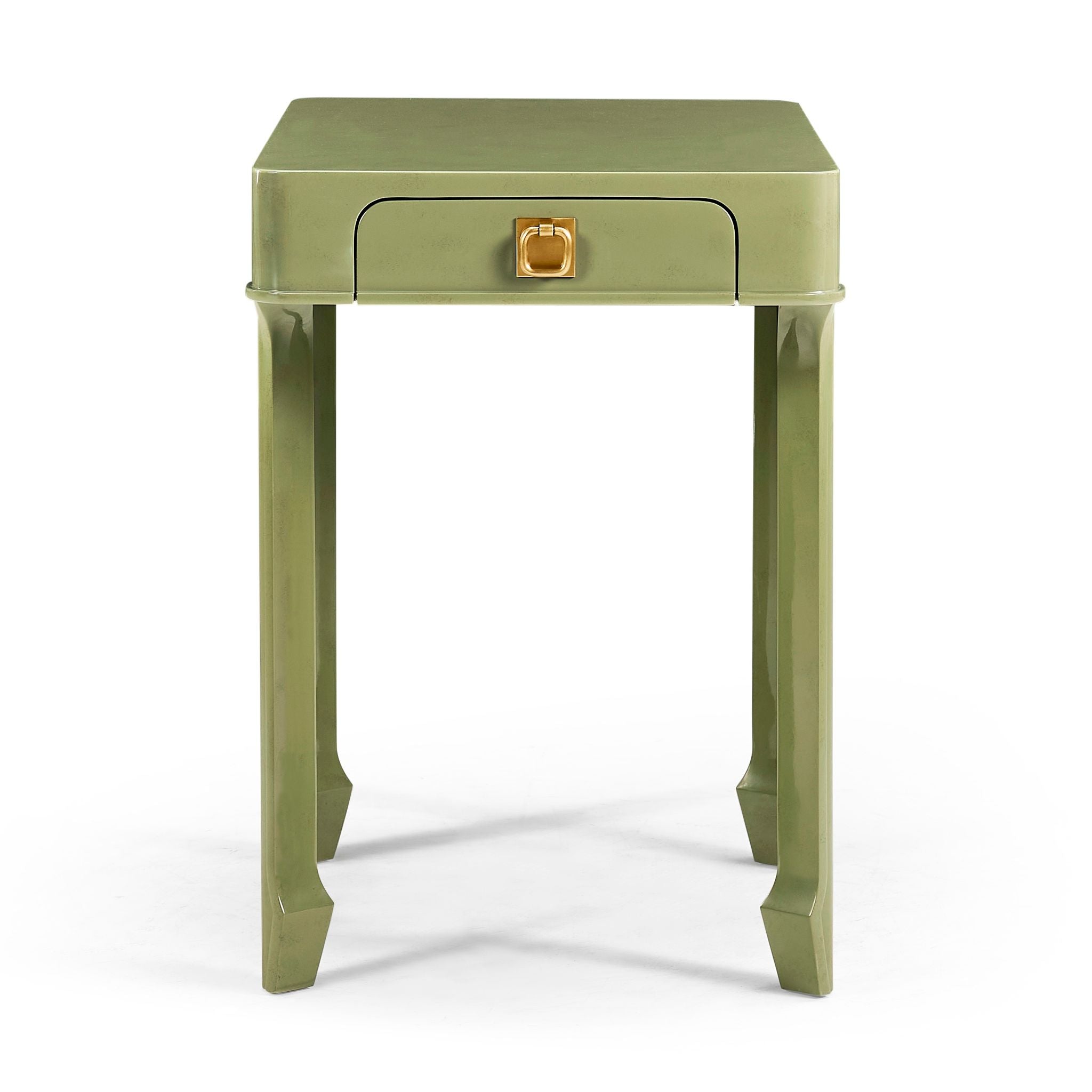 Jonathan Charles JC Modern Polly Rectangular End Table — Dor Green Lacquer