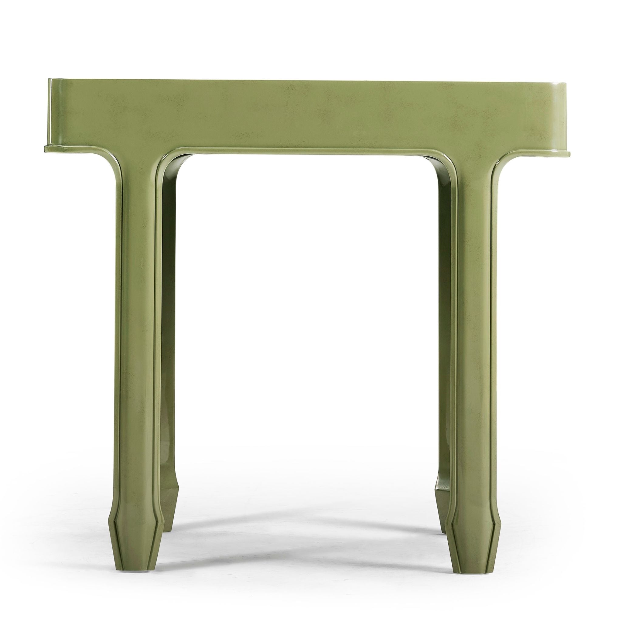 Jonathan Charles JC Modern Polly Rectangular End Table — Dor Green Lacquer