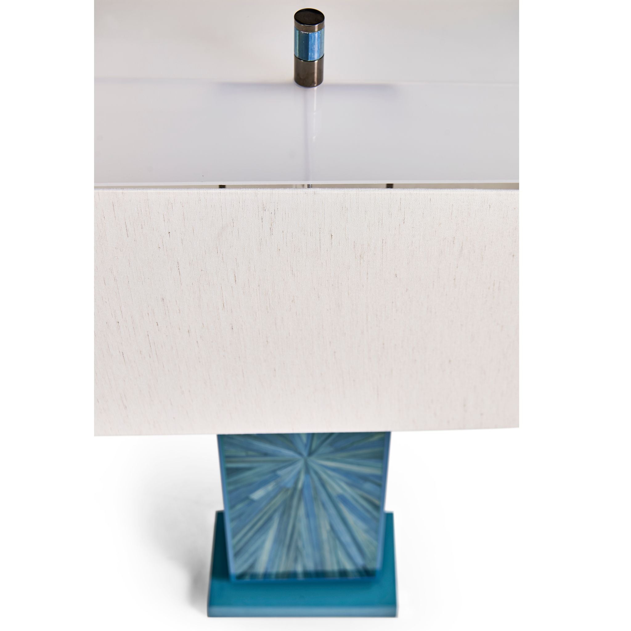 Jonathan Charles JC Modern Vertical Table Lamp — Azure Blue Straw