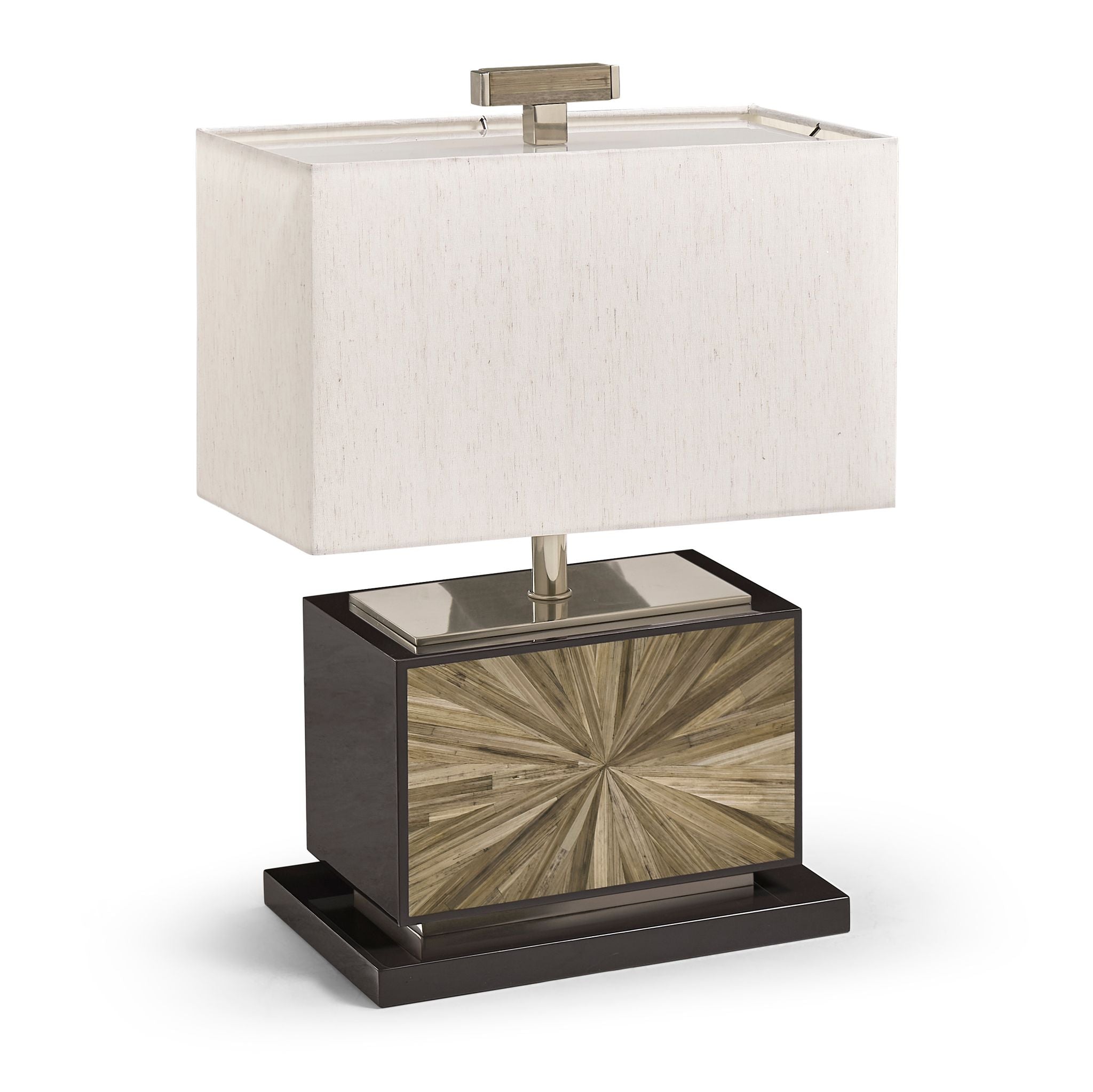 Jonathan Charles JC Modern Horizontal Table Lamp — Natural Straw