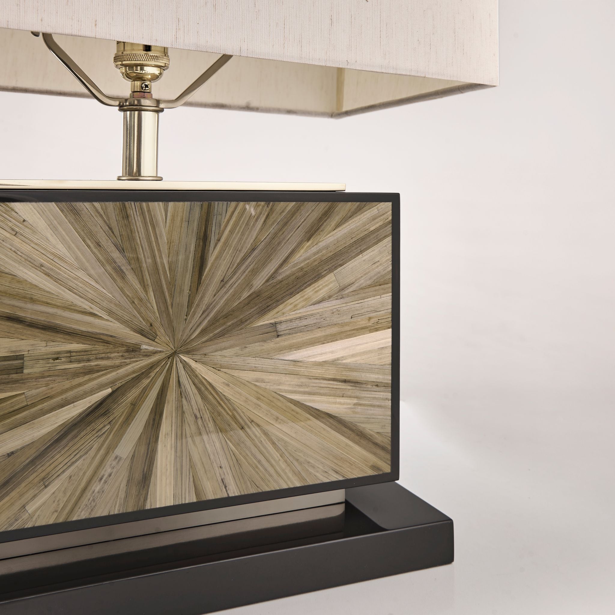 Jonathan Charles JC Modern Horizontal Table Lamp — Natural Straw