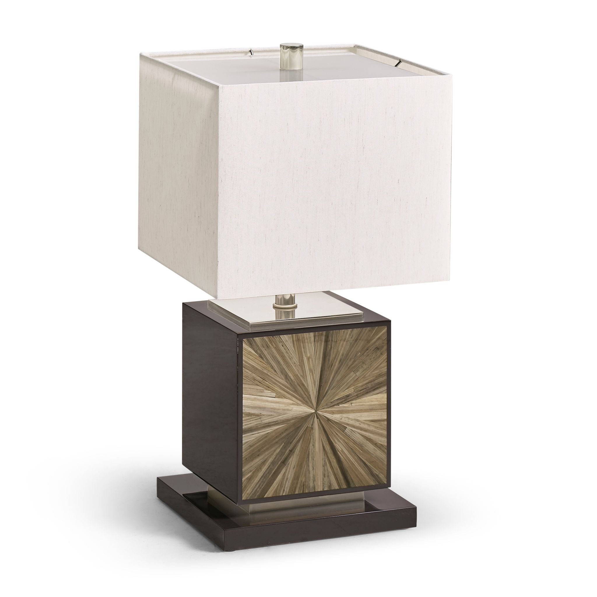 Jonathan Charles JC Modern Cube Table Lamp — Natural Straw