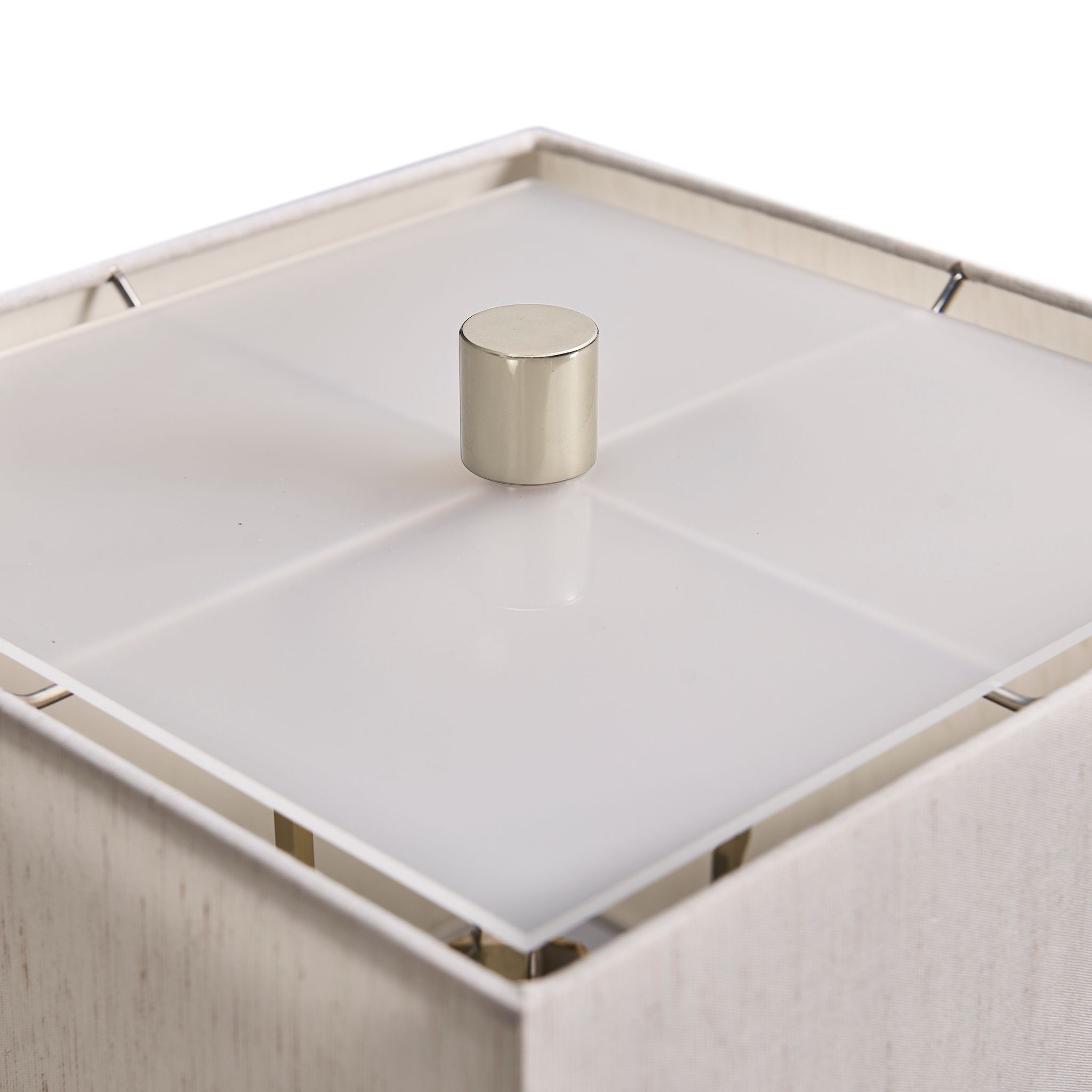 Jonathan Charles JC Modern Cube Table Lamp — Natural Straw