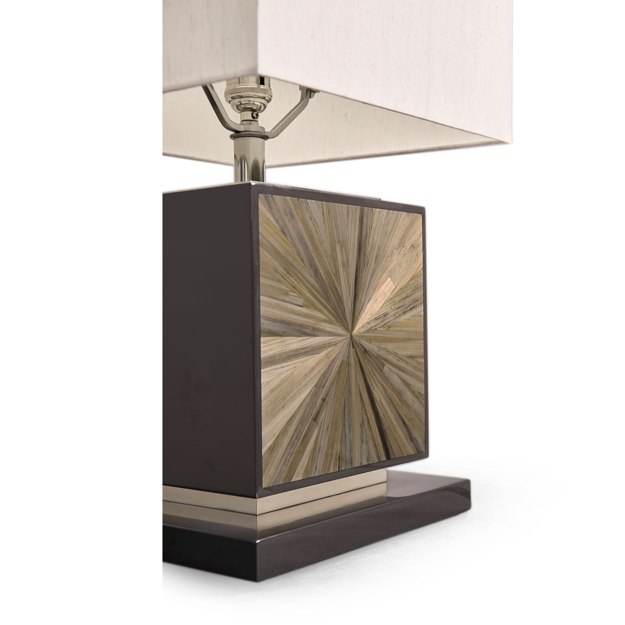 Jonathan Charles JC Modern Cube Table Lamp — Natural Straw