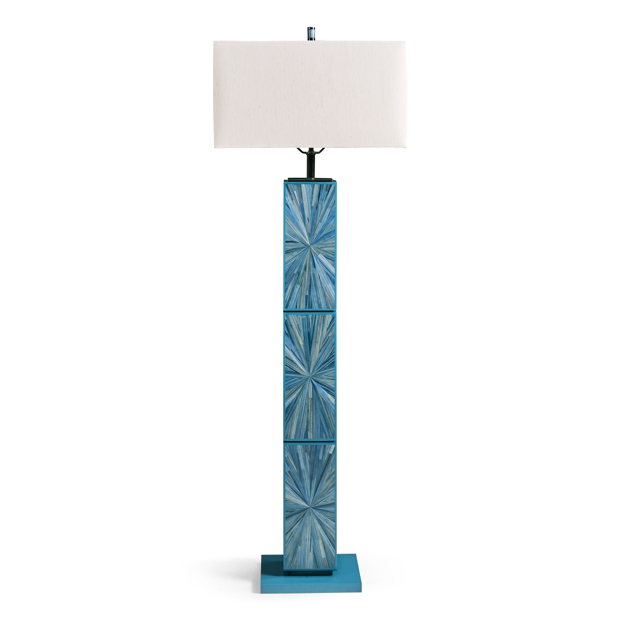 Jonathan Charles JC Modern Floor Lamp — Azure Blue Straw