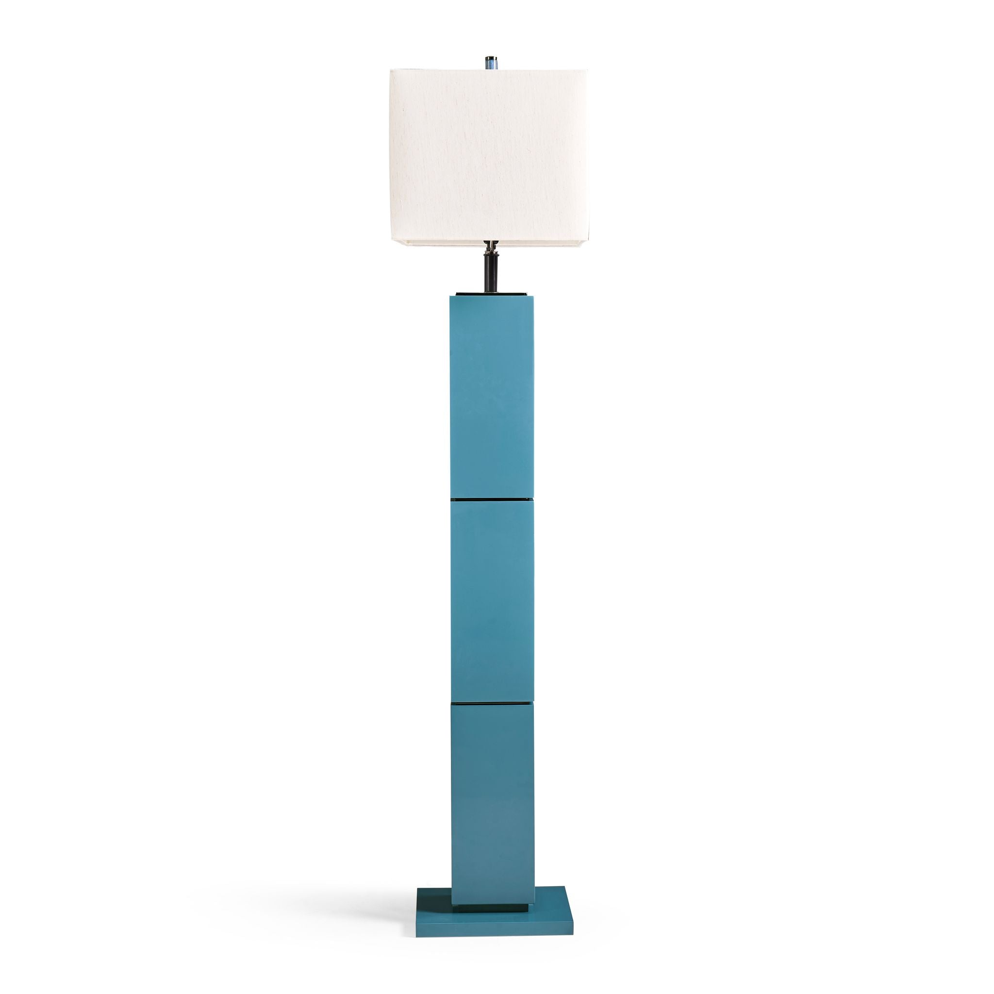 Jonathan Charles JC Modern Floor Lamp — Azure Blue Straw