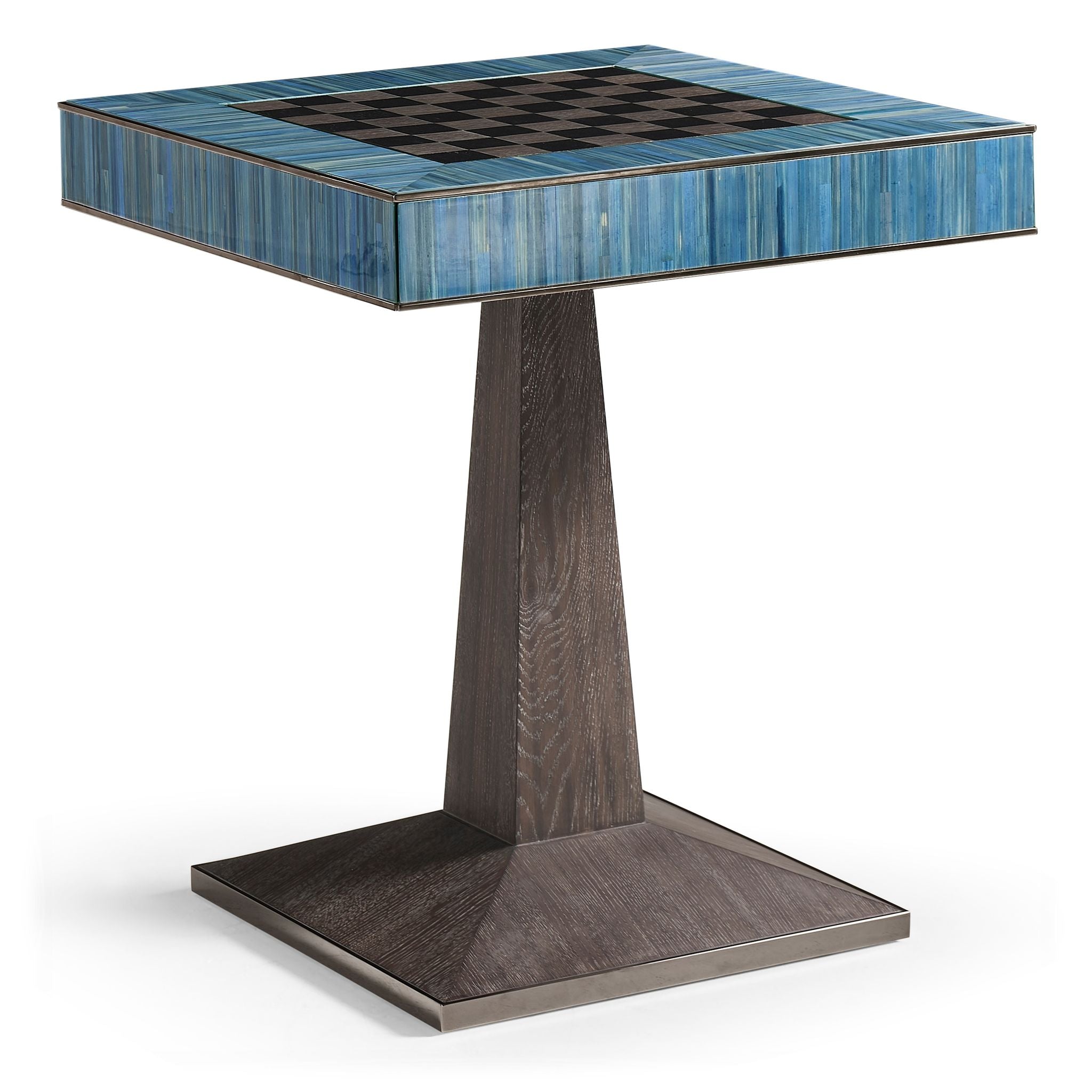 Jonathan Charles JC Modern Straw Game Table — Azure Blue Straw