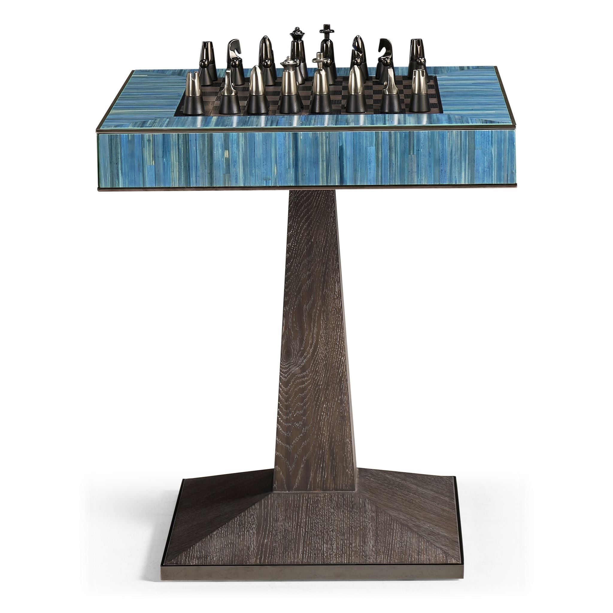 Jonathan Charles JC Modern Straw Game Table — Azure Blue Straw