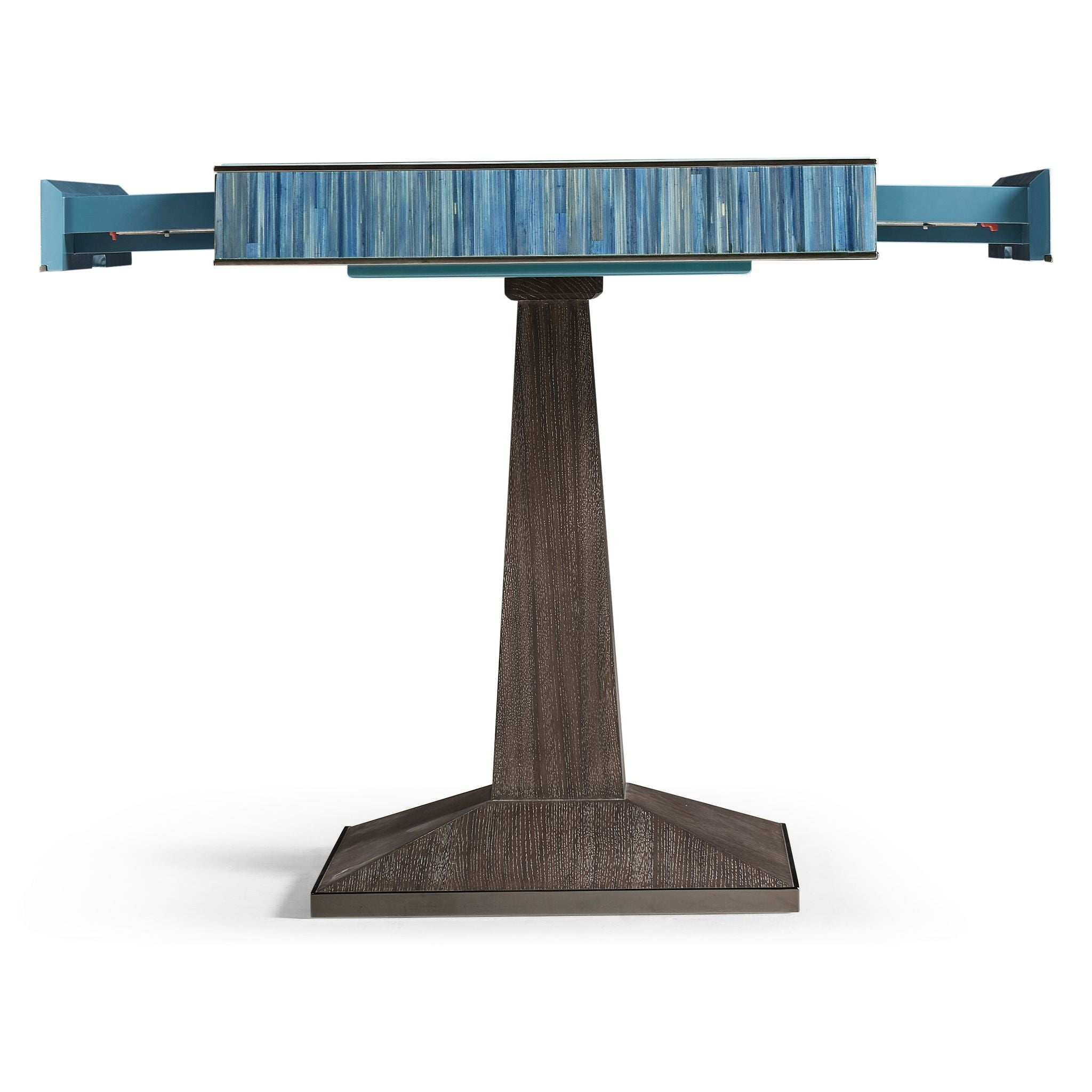 Jonathan Charles JC Modern Straw Game Table — Azure Blue Straw