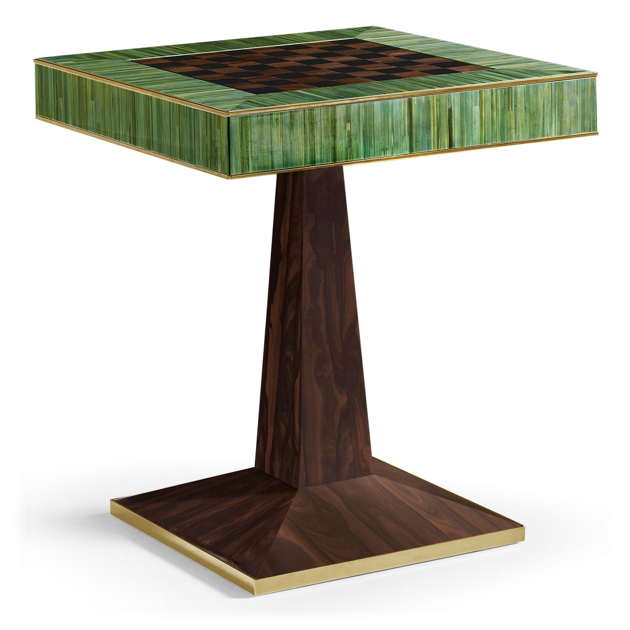 Jonathan Charles JC Modern Straw Game Table — Jade Green Straw