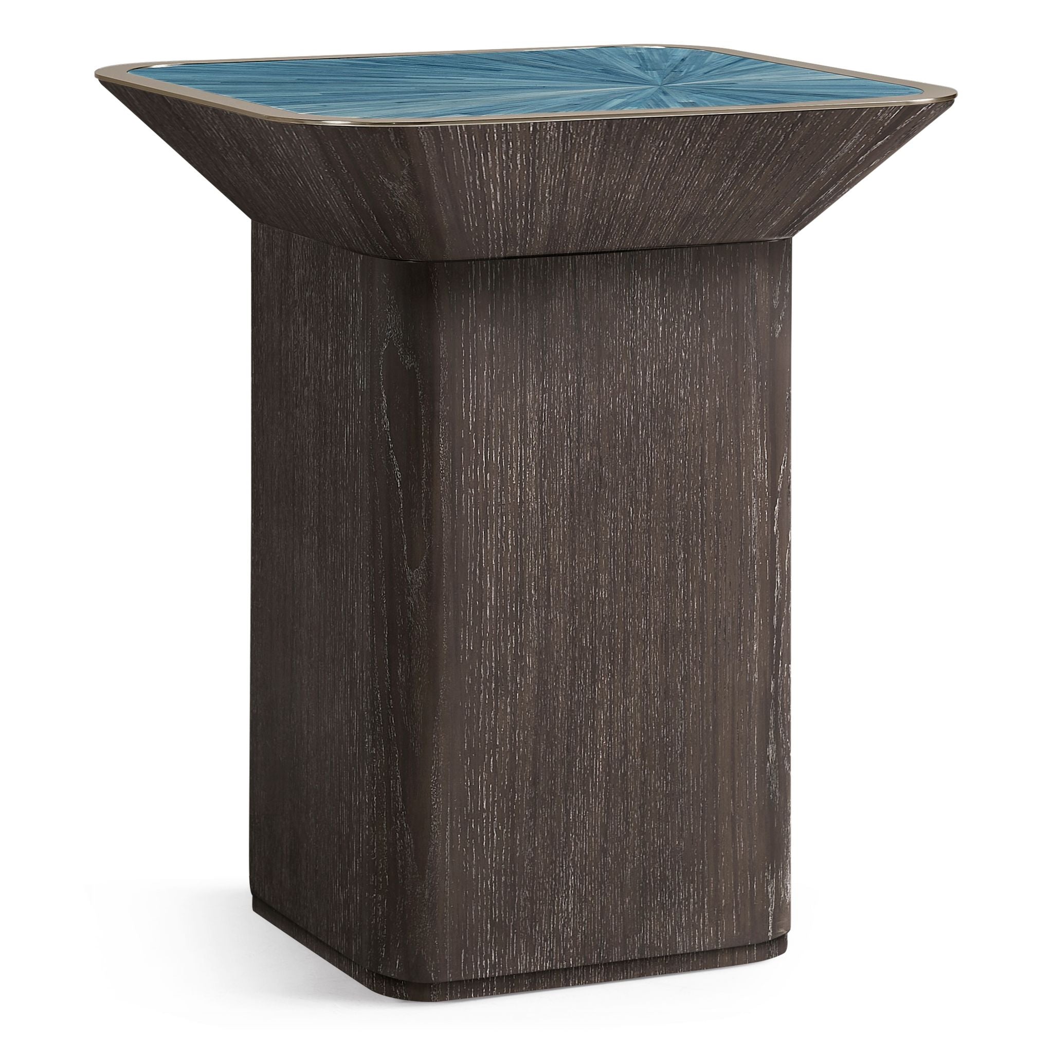 Jonathan Charles JC Modern Square Lamp Table — Azure Blue Straw