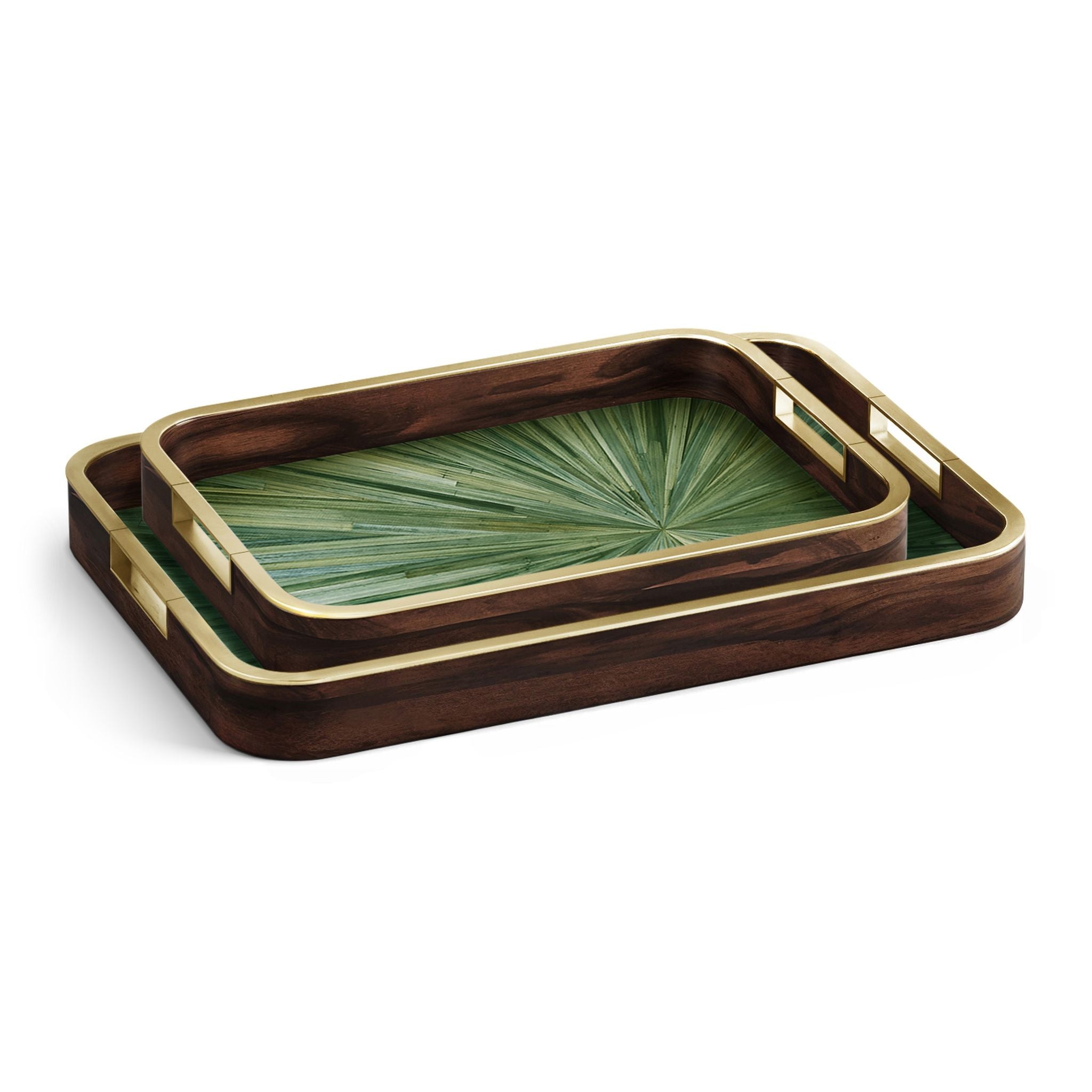 Jonathan Charles Verdure Rectangular Tray Set of 2