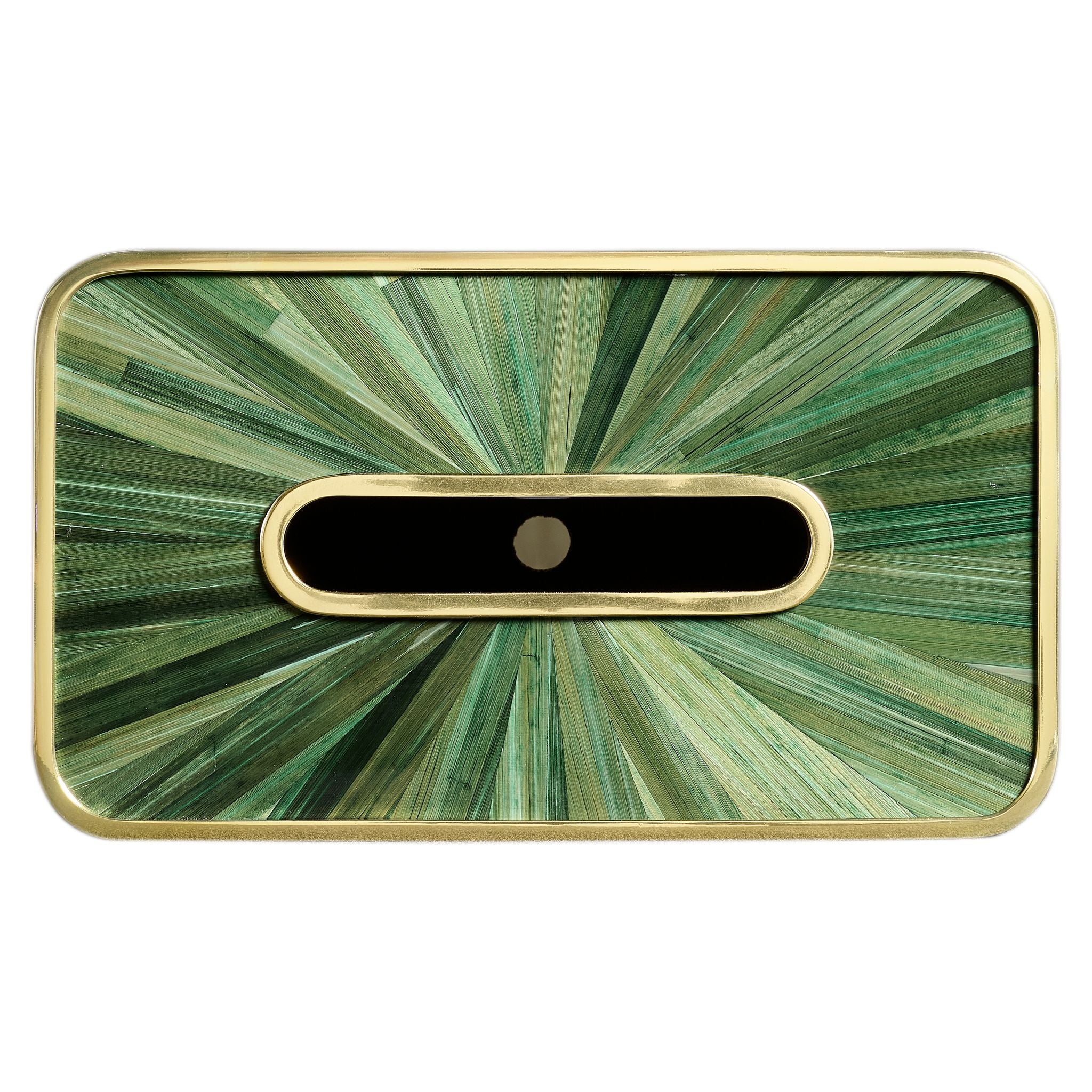 Jonathan Charles Terra Rectangular Tissue Box — Jade Green Straw