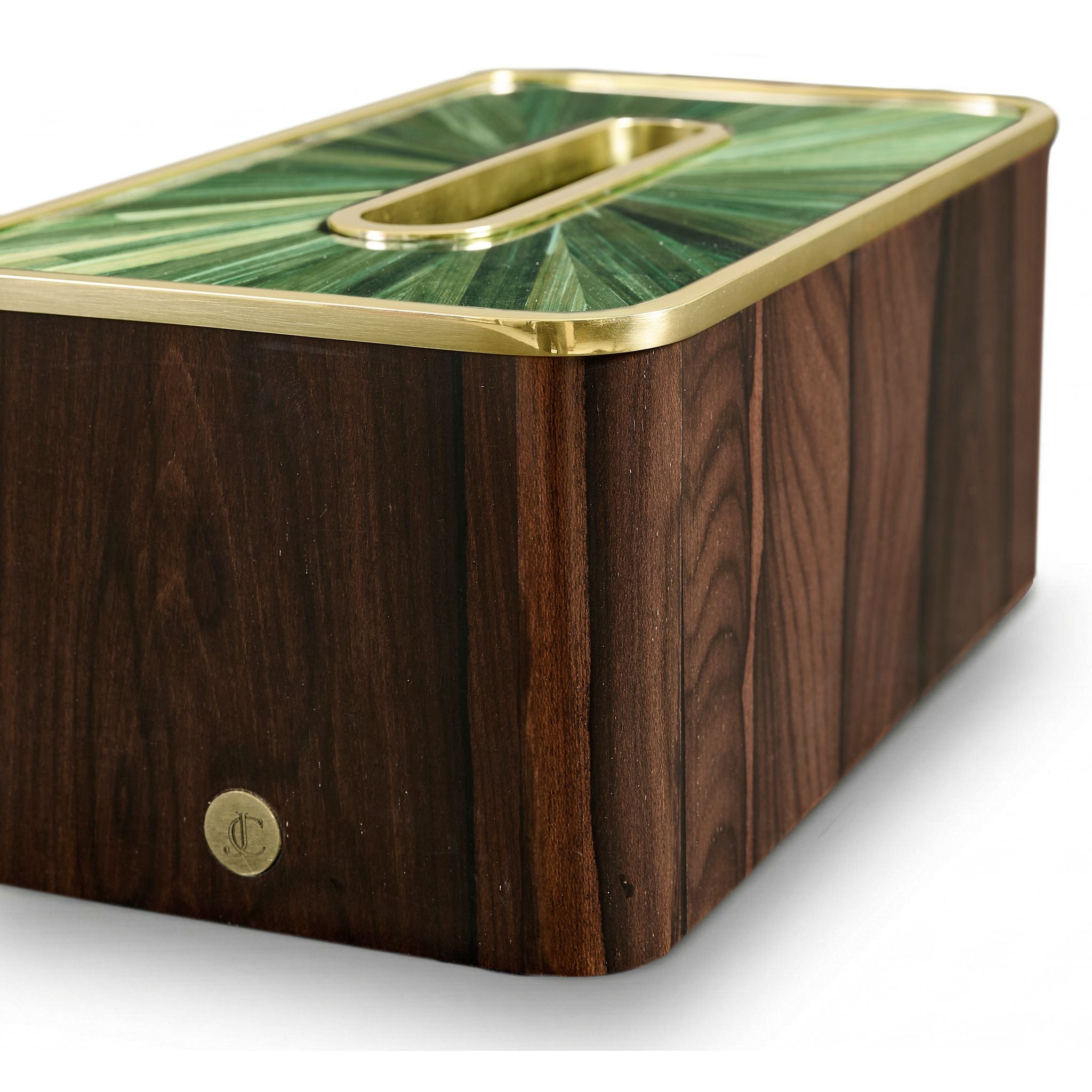 Jonathan Charles Terra Rectangular Tissue Box — Jade Green Straw