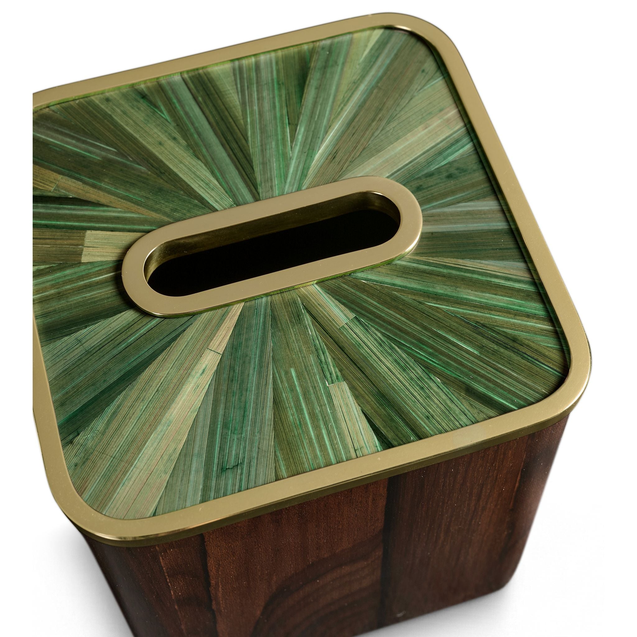 Jonathan Charles JC Modern Square Tissue Box — Jade Green Straw