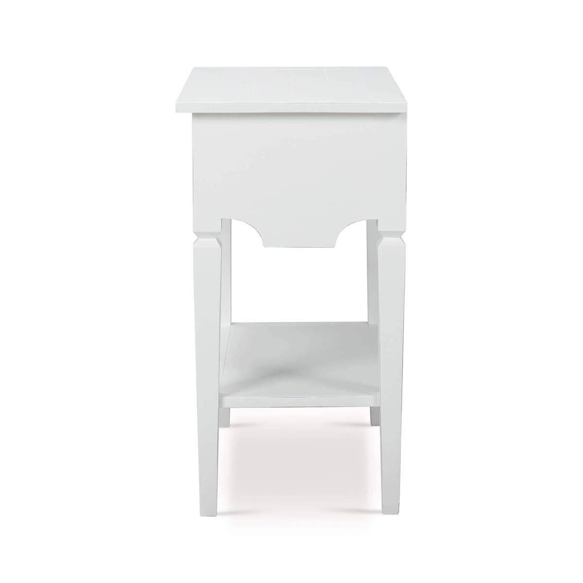 Bramble Orleans Side Table — Architectural White / Light Distressed