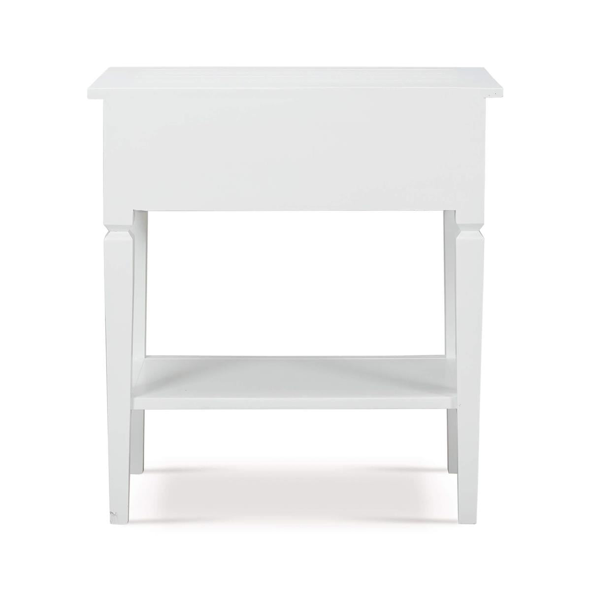 Bramble Orleans Side Table — Architectural White / Light Distressed