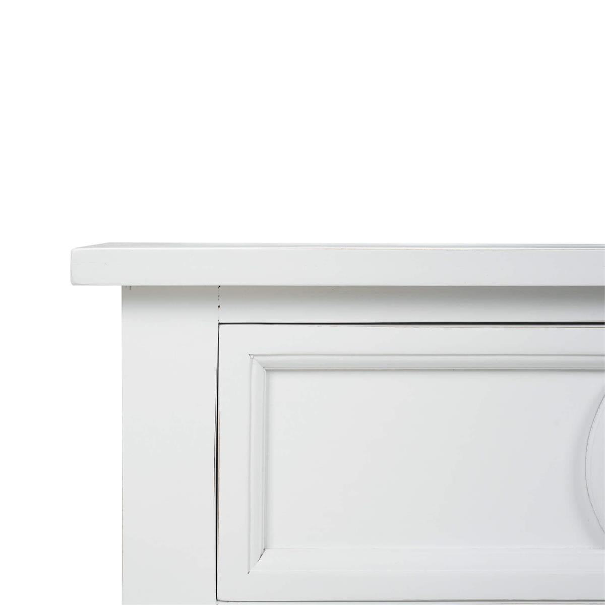 Bramble Orleans Side Table — Architectural White / Light Distressed