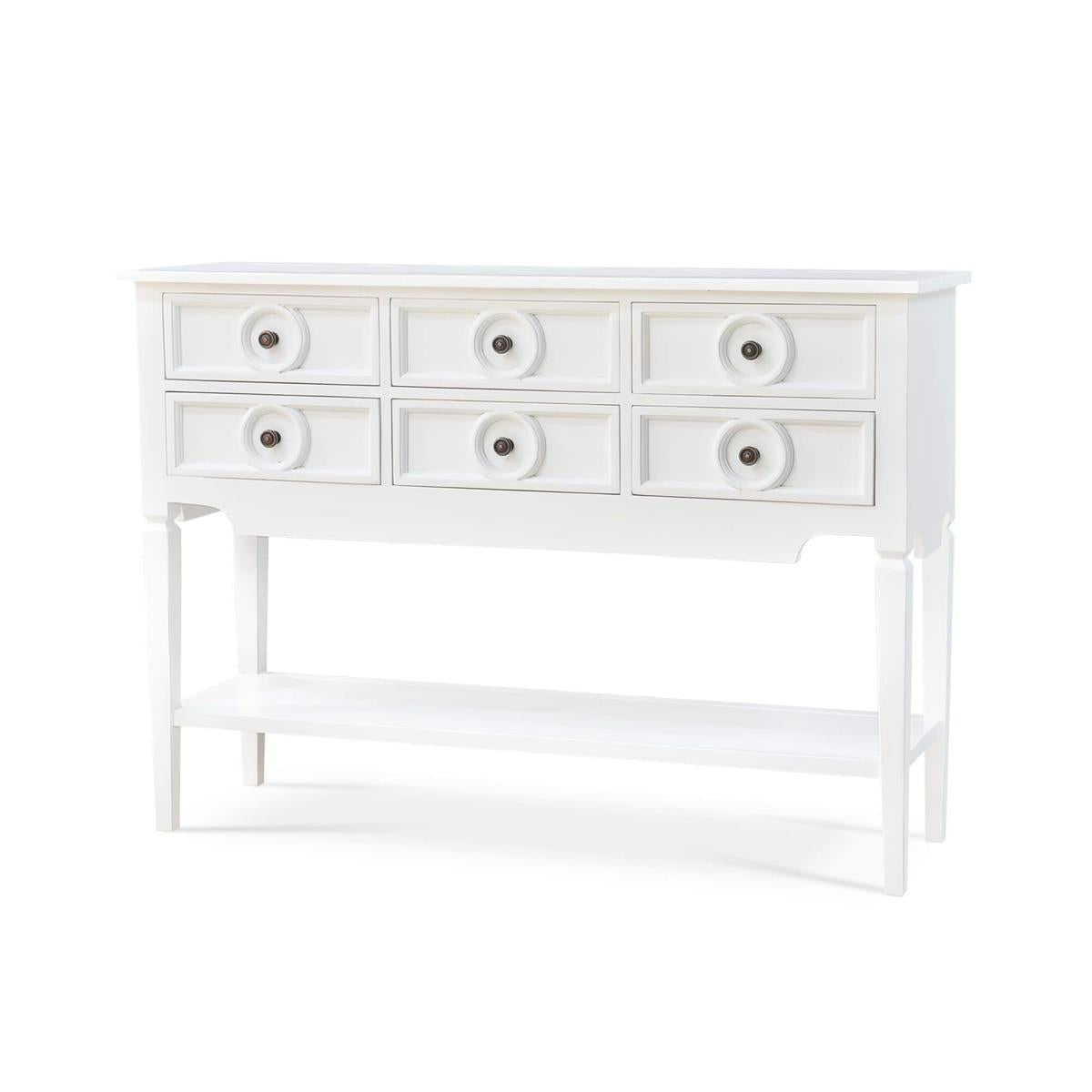 Bramble Orleans Console Table — Architectural White / Light Distressed
