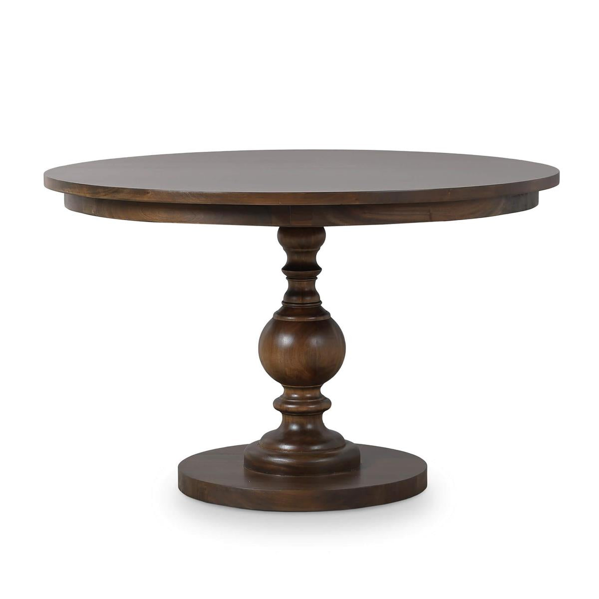 Bramble Goucho Round Dining Table 48'' — Dark Walnut
