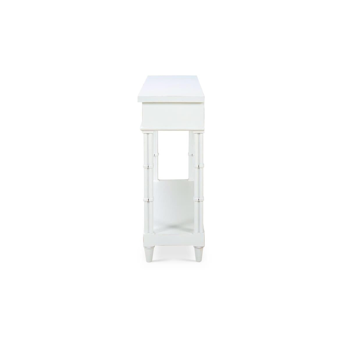 Bramble Farringdon Small Console — Architectural White / Light Distressed