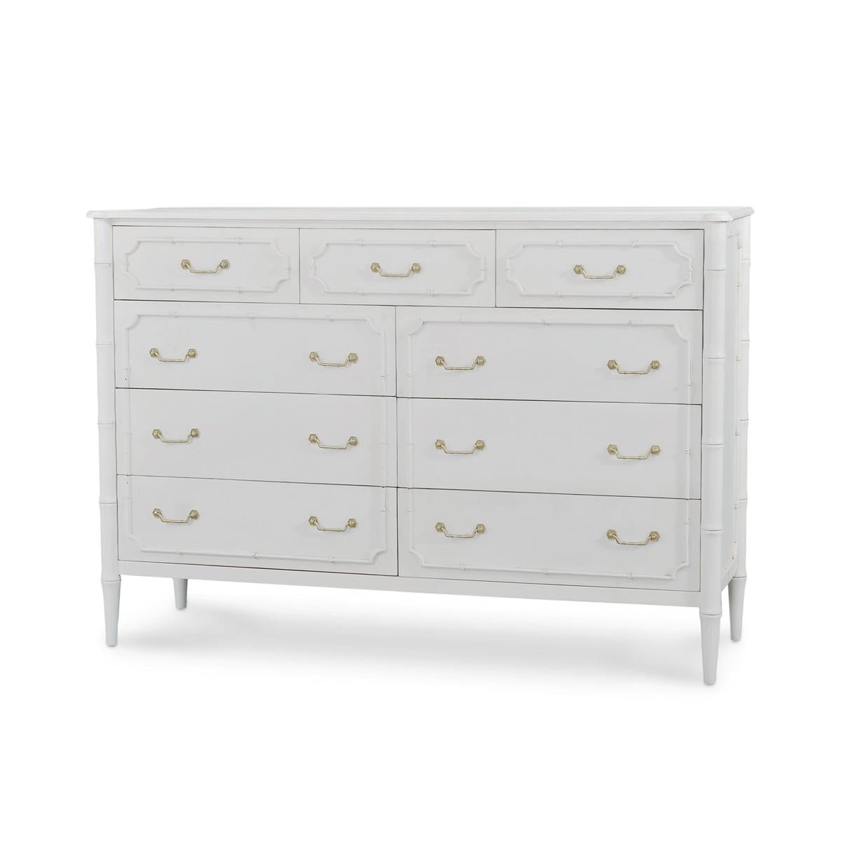 Bramble Chelsea Large 9 Drawer Dresser — Architectural White / Light Distressed