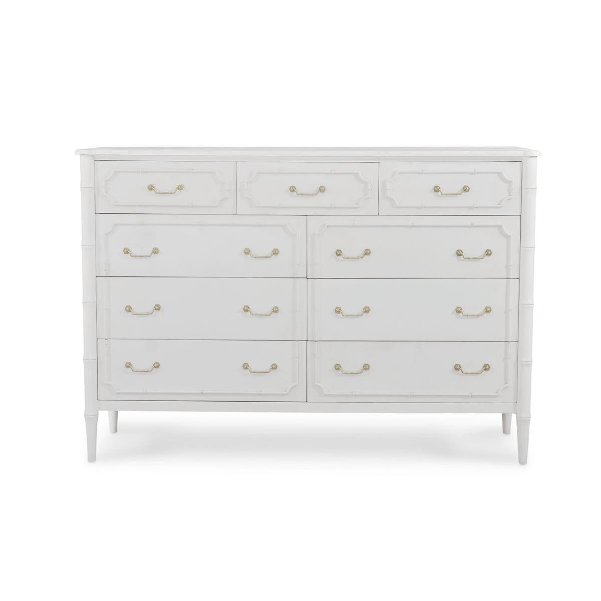 Bramble Chelsea Large 9 Drawer Dresser — Architectural White / Light Distressed