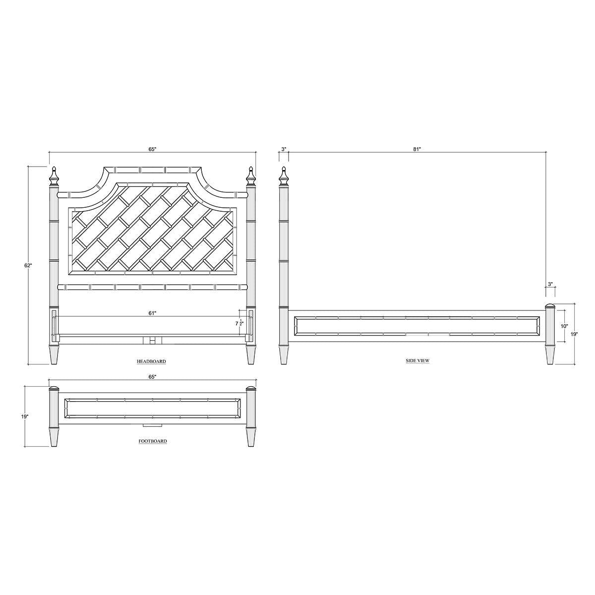 Bramble Chelsea Bed Queen — Architectural White / Light Distressed